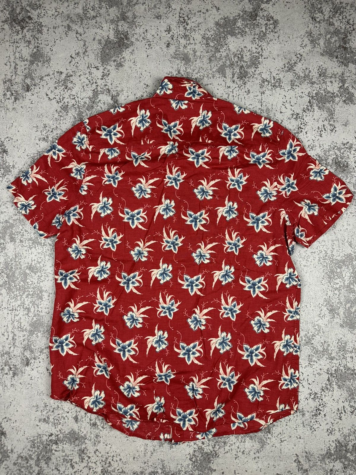 Vintage Red Floral Button-Up Shirt Retro Summer Vibes Size US L / EU 52-54 / 3 - 2 Thumbnail
