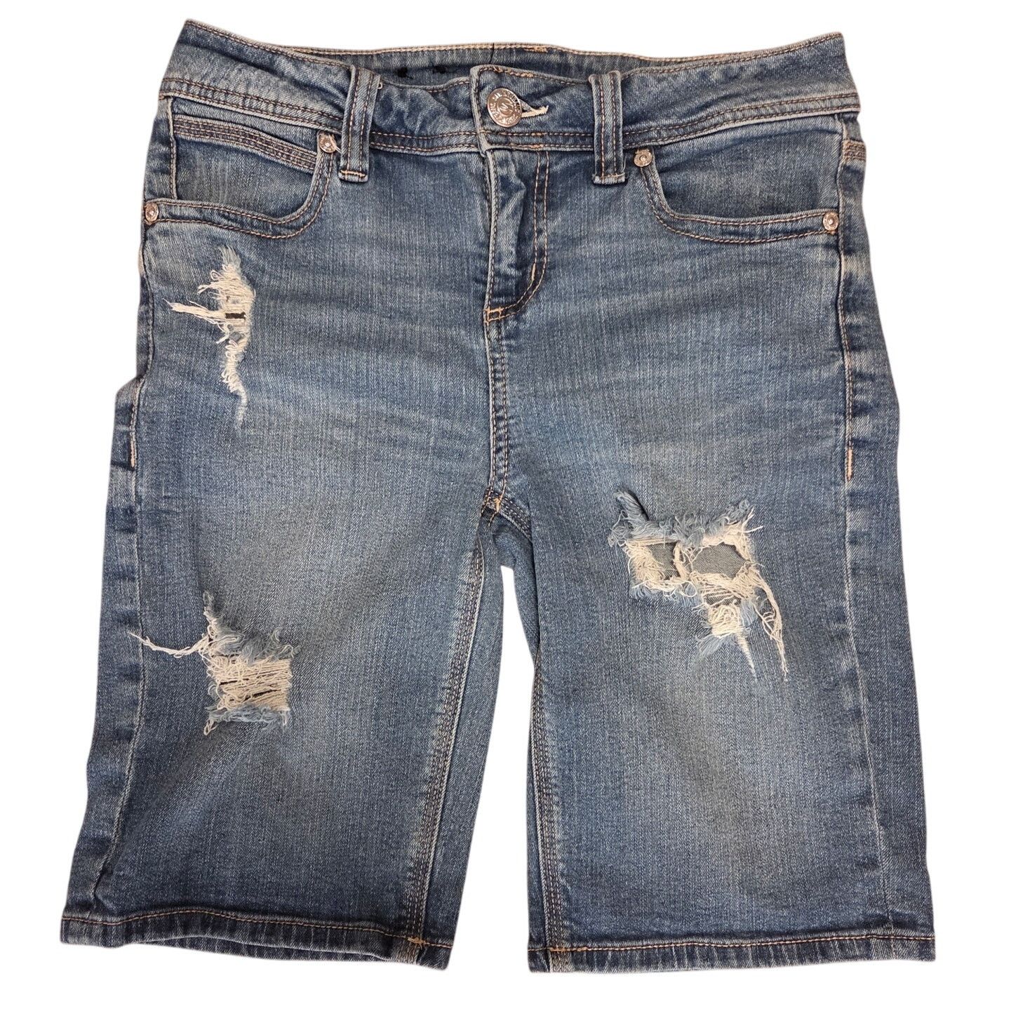 Seven 7 SEVEN7 Distressed Acid Wash Denim Bermuda - Women's Size 4 Size 27" / US 4 / IT 40 - 1 Thumbnail