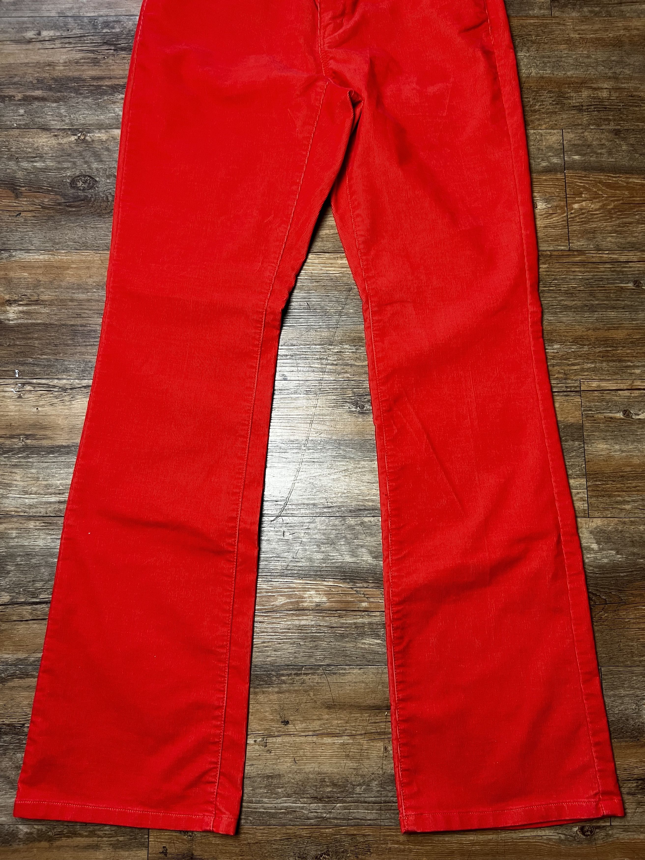 Ann Taylor Ann Taylor Loft Red Corduroy Curvy Boot Cut Jeans Size 27" / US 4 / IT 40 - 4 Thumbnail