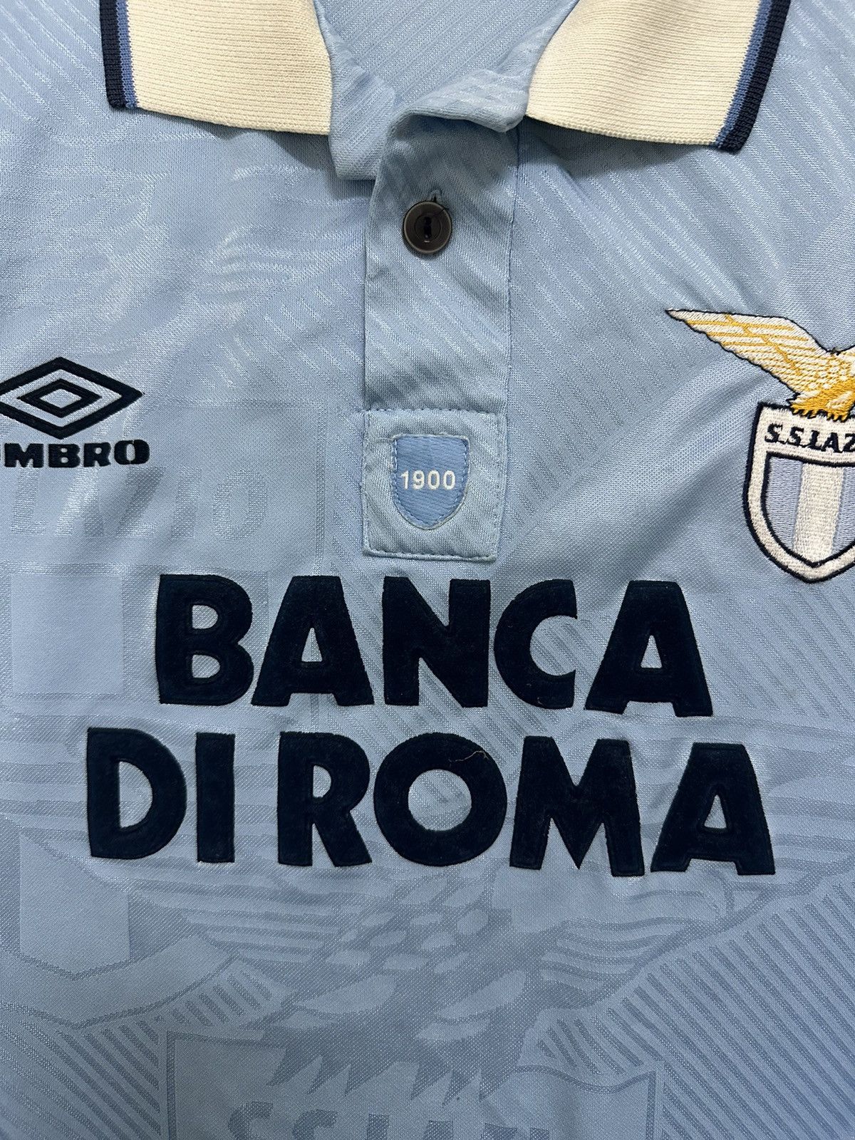 Umbro × Vintage Vintage 1995 Lazio Banca Di Roma Home Kit Umbro Jersey Size US L / EU 52-54 / 3 - 12 Thumbnail