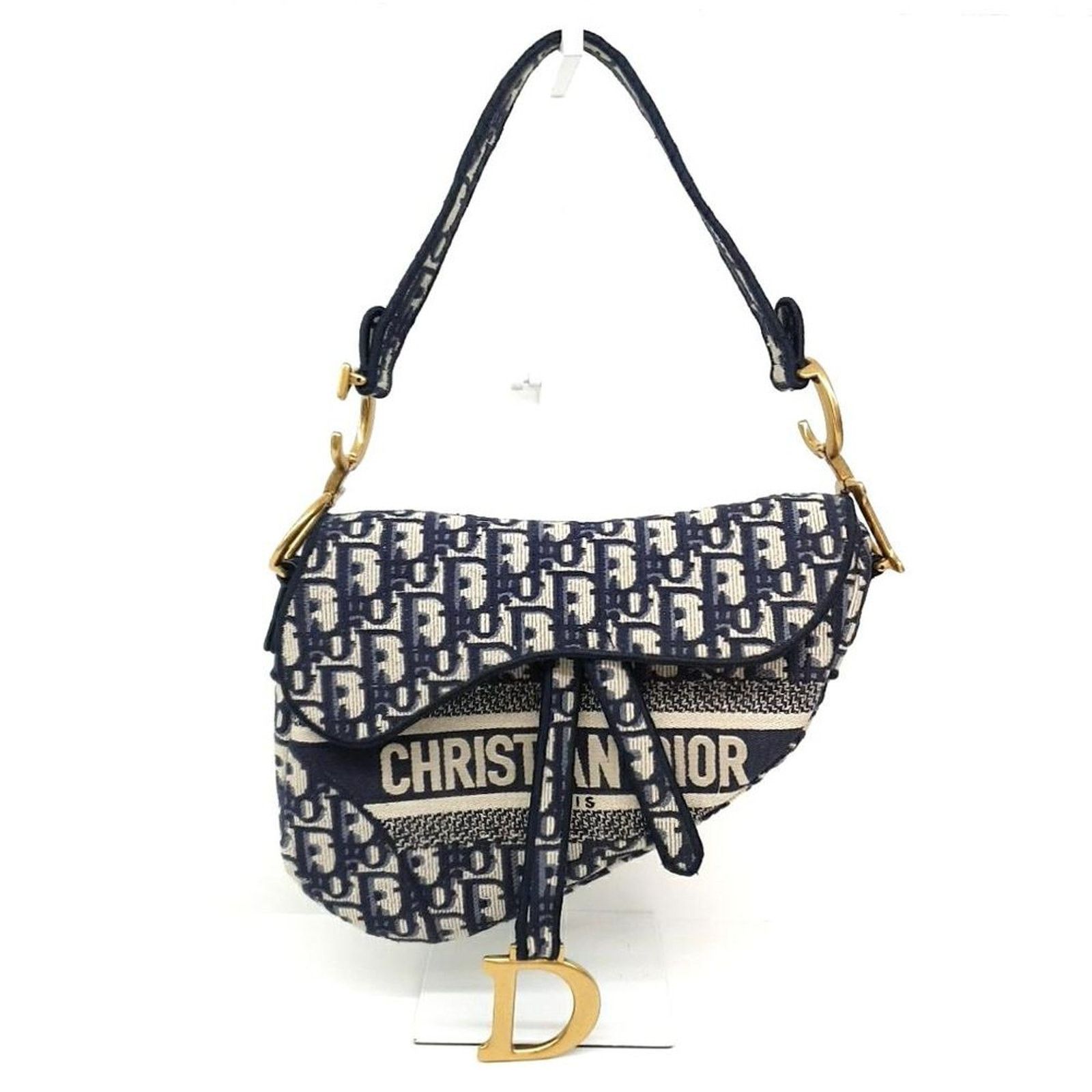 Christian Dior Oblique Saddle Bag & Strap (8202959) in Blue, Women's