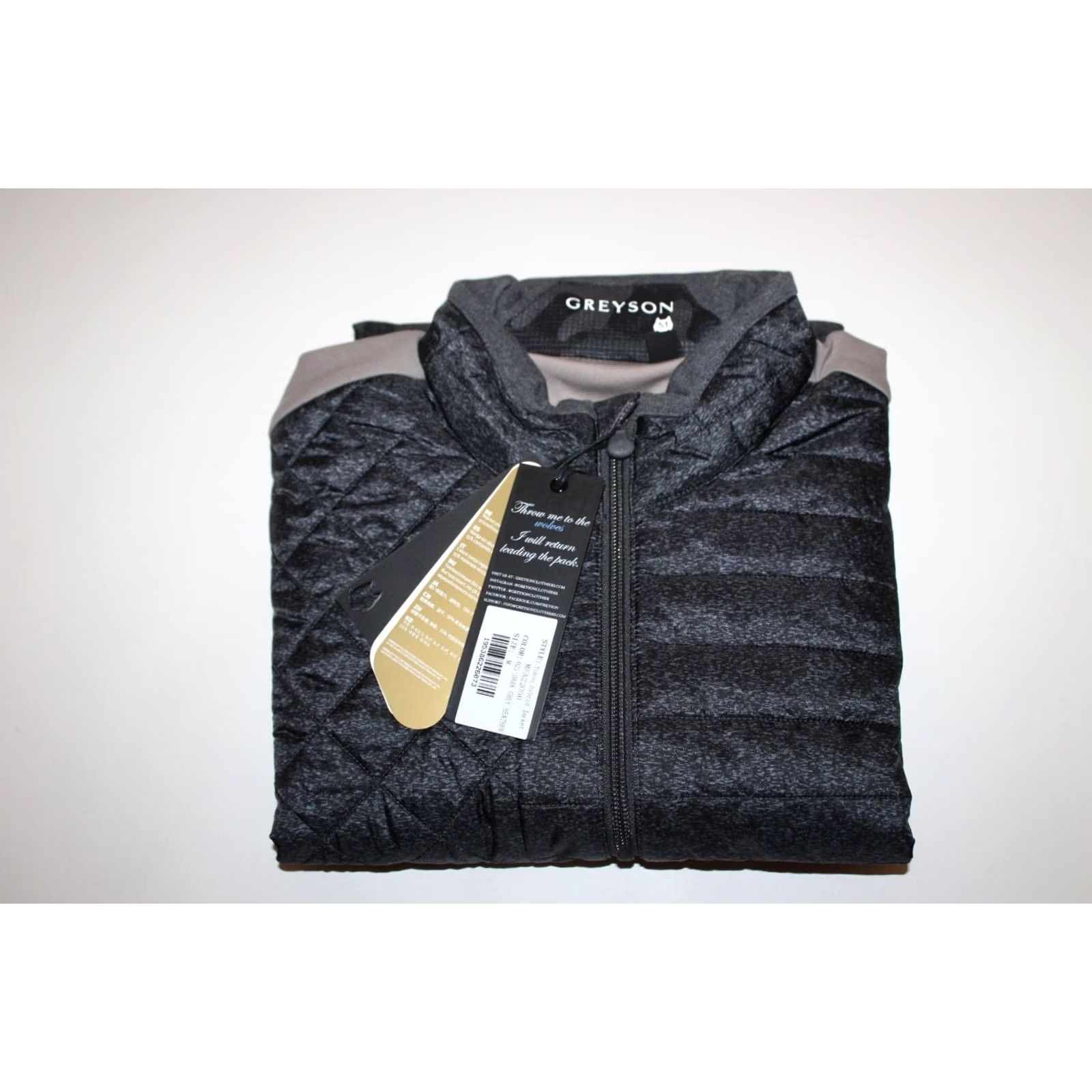 Greyson Yukon Hybrid Jacket Full Zip Mens M Gray Heather Primaloft Golf Jacket main image 4