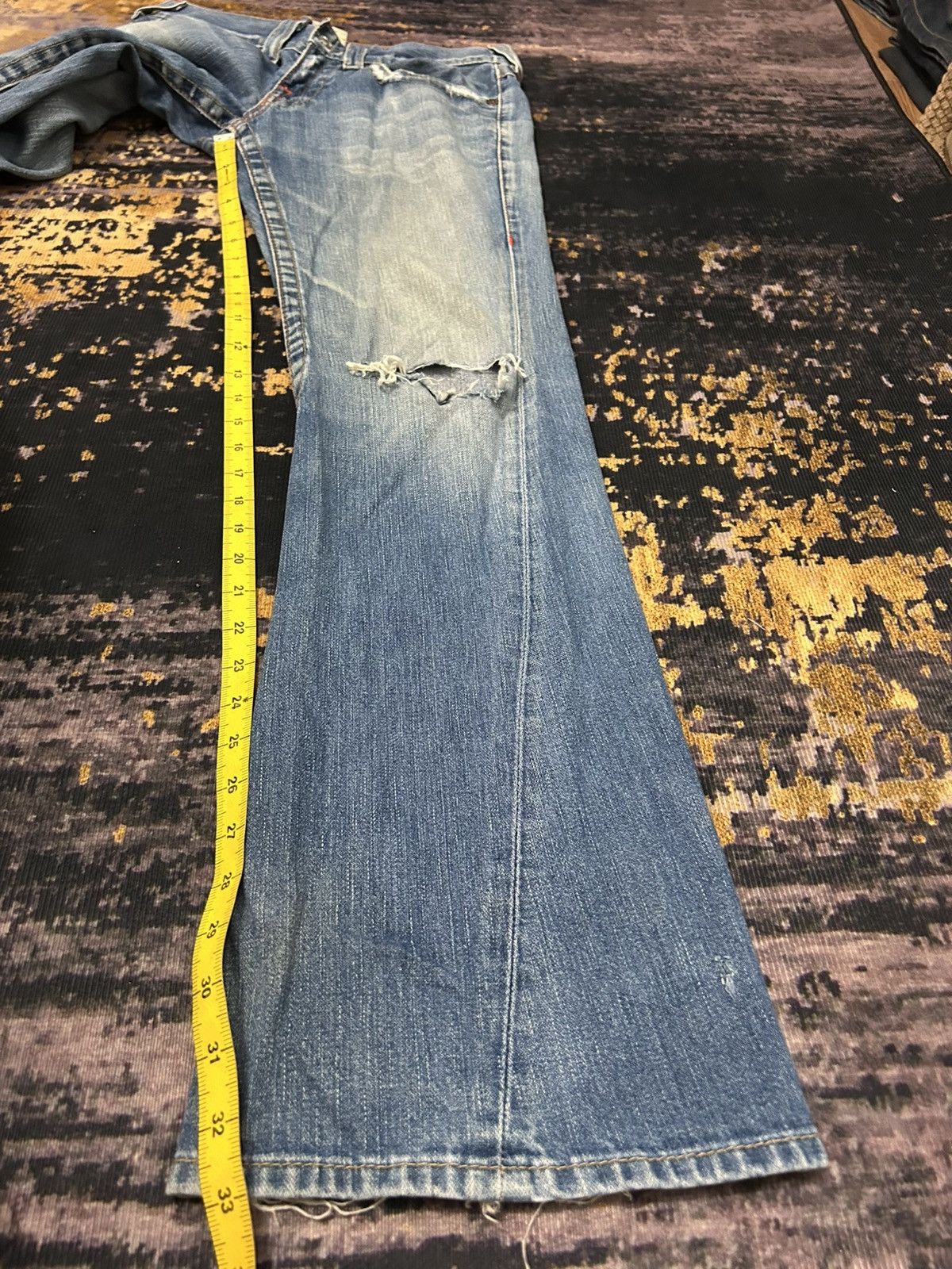 True Religion Vintage True Religion Distressed Flare Jeans Size US 31 - 24 Thumbnail