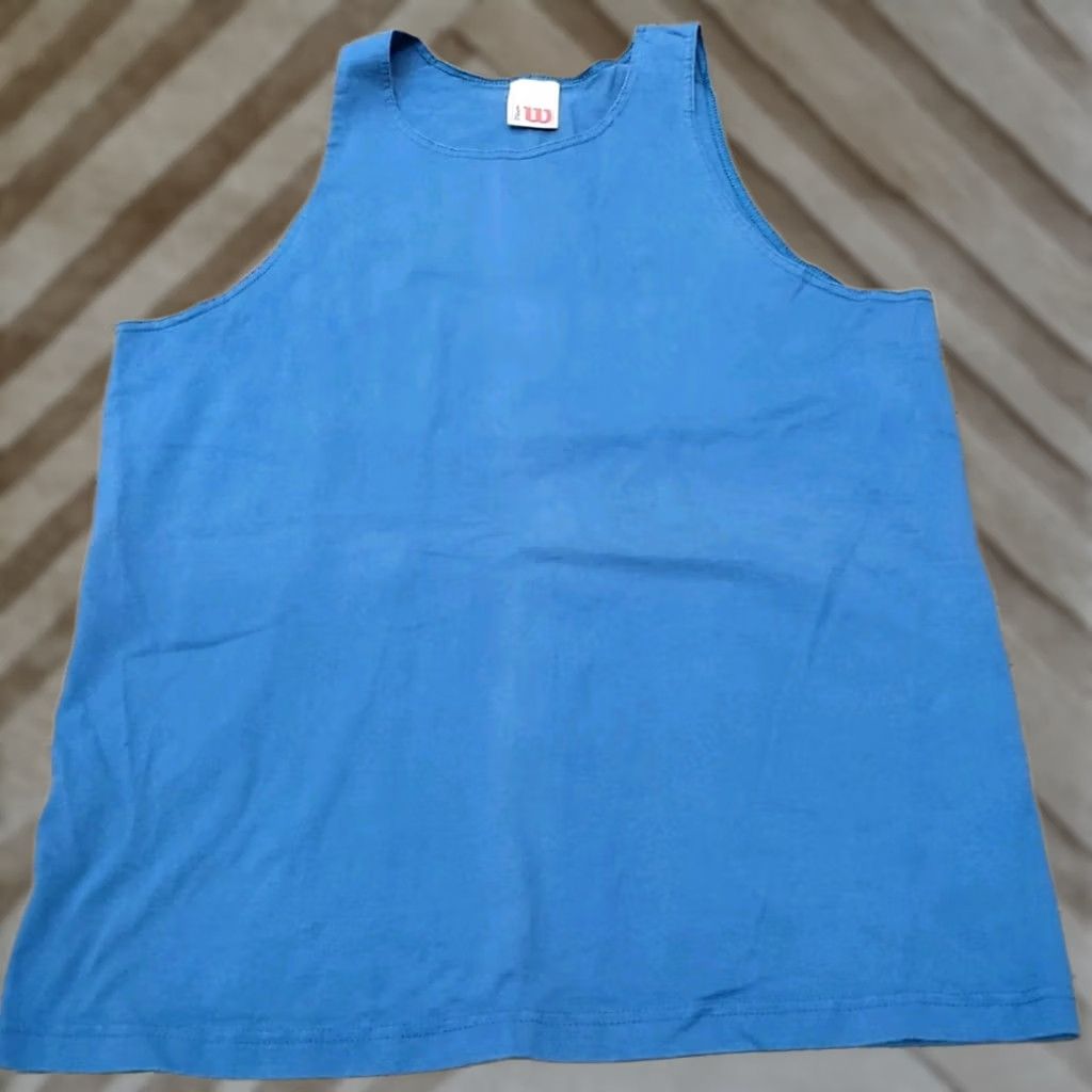 Wilson VINTAGE Wilson Tennis Tank Top T-Shirt Mens XL Muscle Shirt USA Shirt Sleeveless Blue Cotton Graphic Print 90s Beach Sports USA Mens XL Size US XL / EU 56 / 4 - 1 Thumbnail