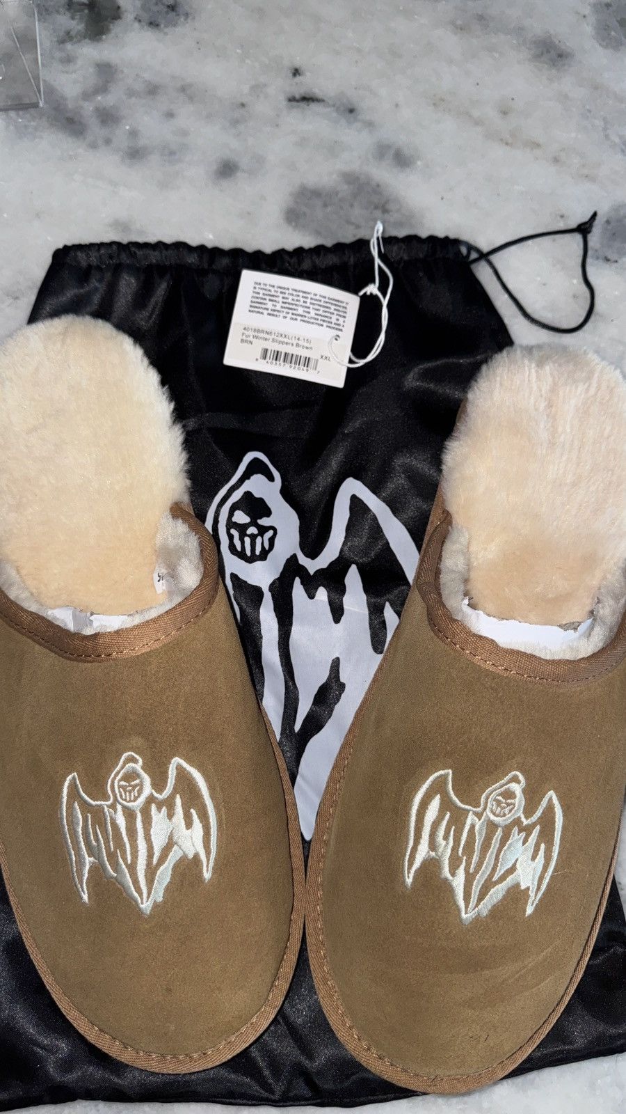 Warren Lotas WARREN LOTAS “BAT REAPER FUR SLIPPERS” XXL Size US 14 / EU 47 - 1 Thumbnail