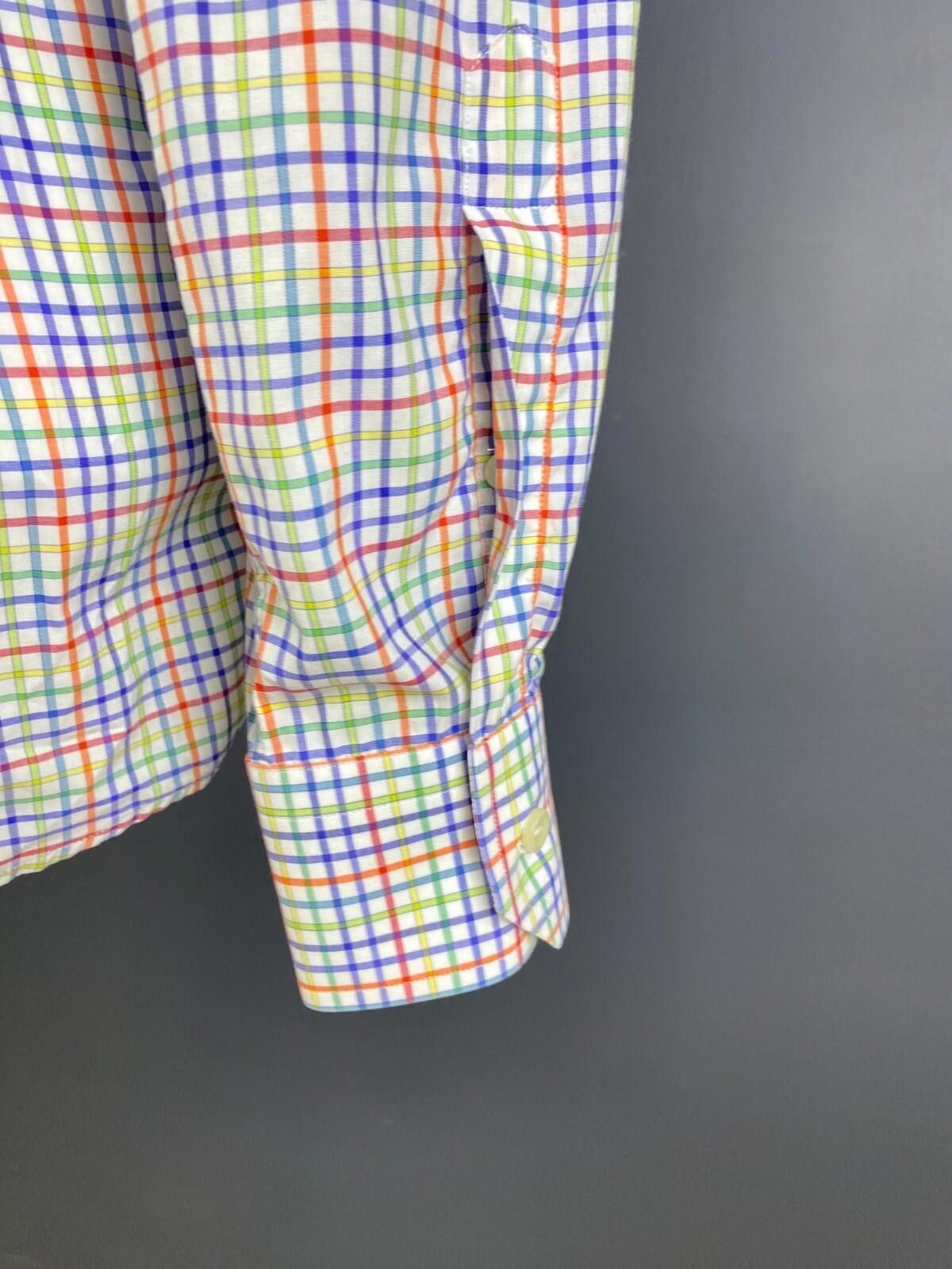 Eton Eton Slim White Multicolor Check Down Shirt Size 42 / 16 Size US M / EU 48-50 / 2 - 10 Thumbnail