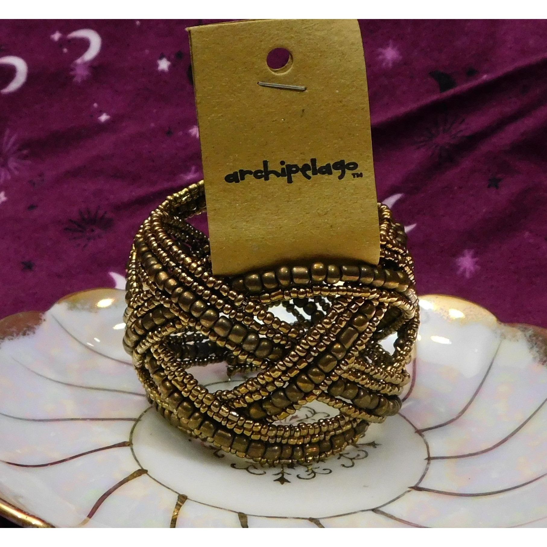 Other Archipelago Handmade Gold Beaded Cuff Bracelet Size ONE SIZE - 1 Thumbnail