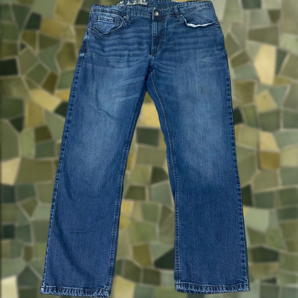 Vintage AXEL Jeans Jeans Relaxed Straight Adult 38x32 Blue Stretch Denim 5-Pocket Mens 38 Regular Blue 90s Preppy Theme Size US 38 / EU 54 - 1 Thumbnail