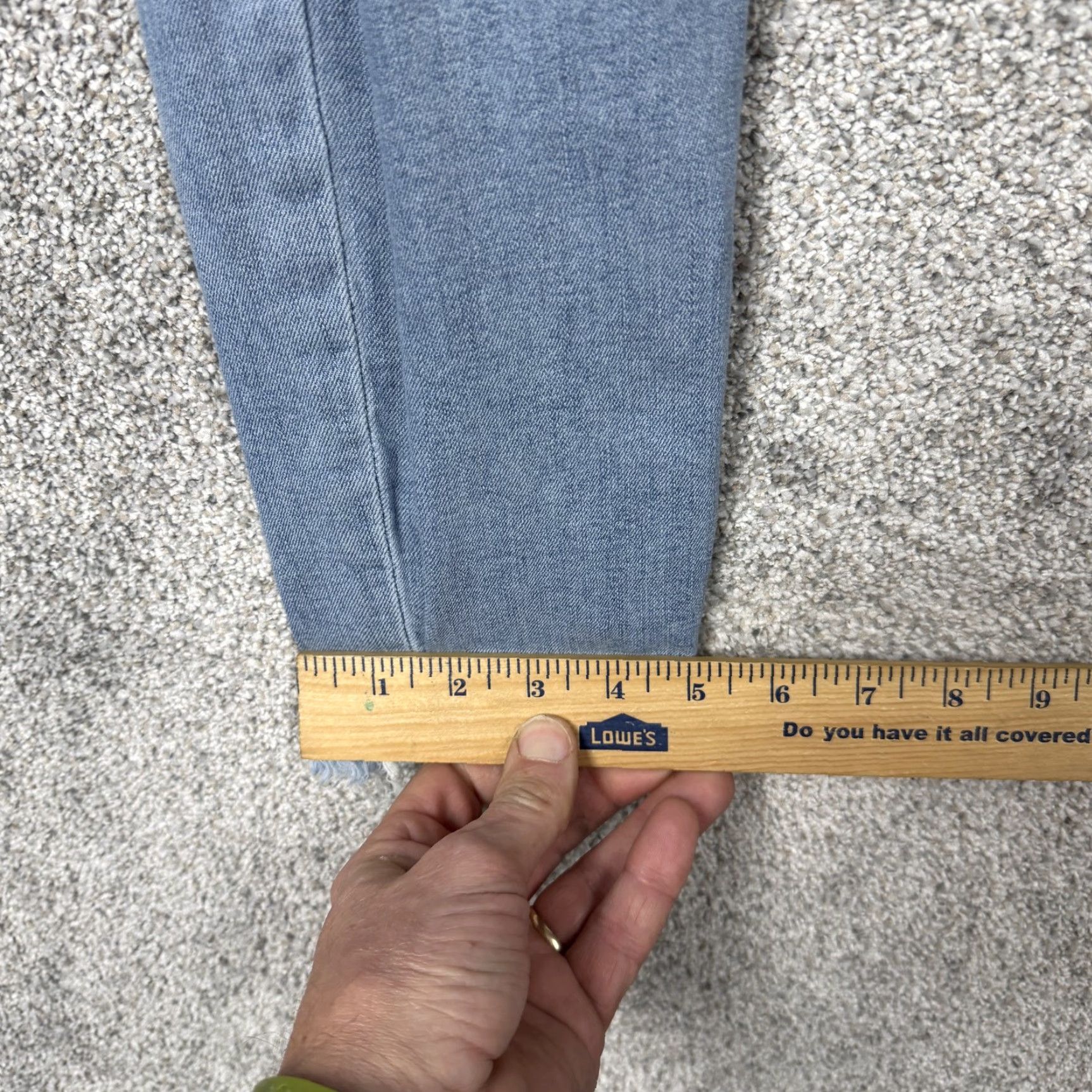 Loft VINTAGE Loft Skinny Crop Jeans Womens 10/30 32x25 Blue Light Wash Raw Hem Stretch Denim Size 32" / US 10 / IT 46 - 3 Thumbnail