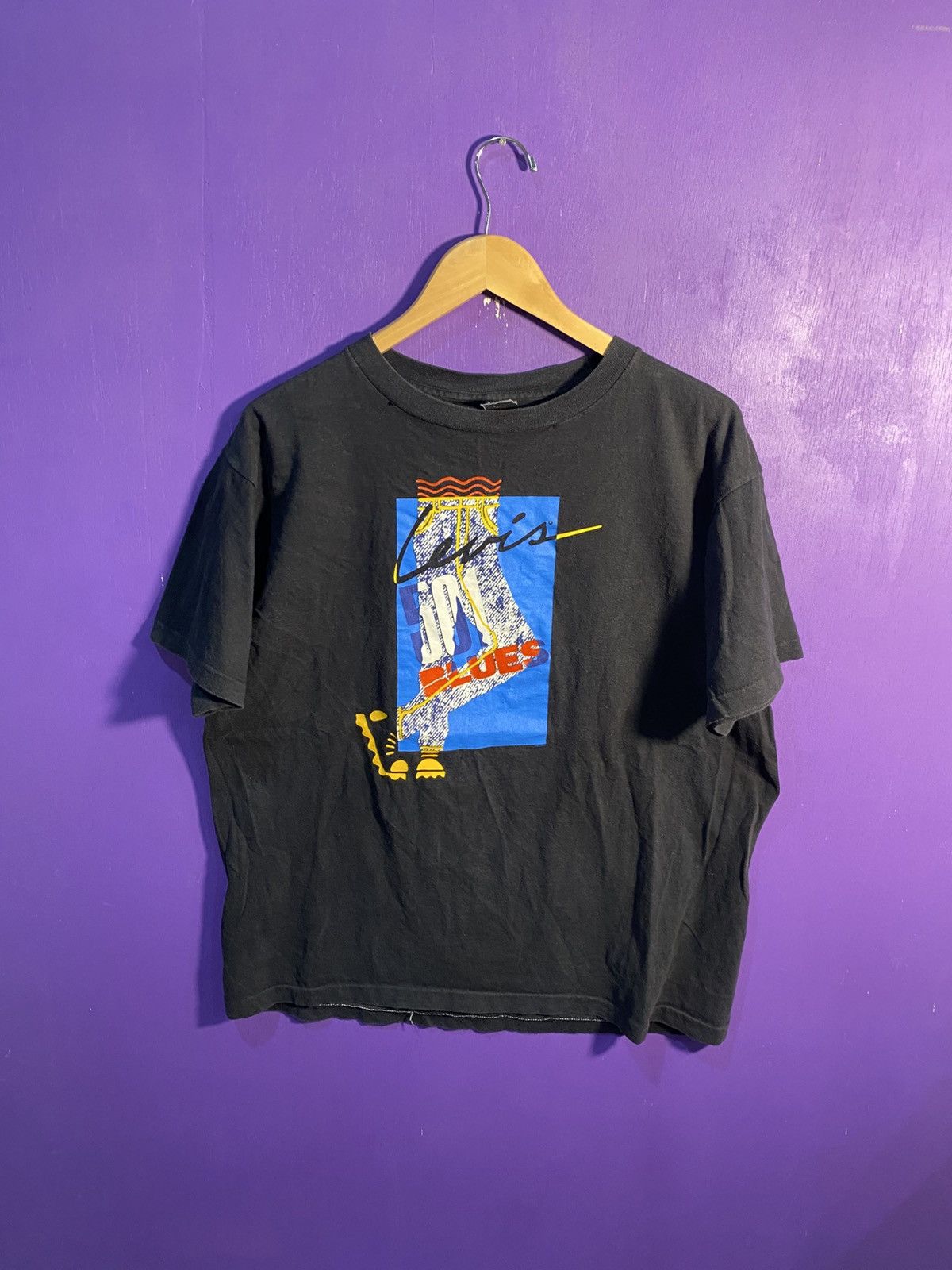 Levi's Vintage 90s Levis blues jeans boxy t-shirt Size US L / EU 52-54 / 3 - 1 Thumbnail