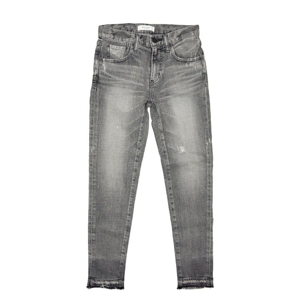 MOUSSY MOUSSY Cadet Skinny Gray Black Distressed Croppe Jeans sz 24 Size 24" / US 00 / IT 34 - 6 Thumbnail