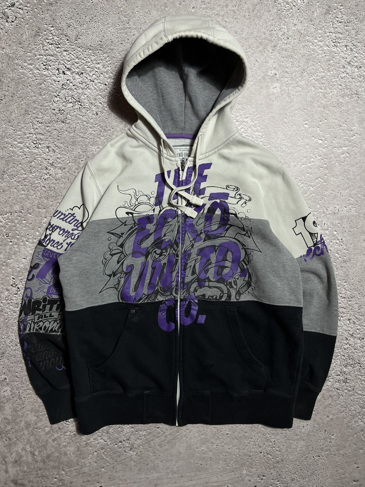Ecko Unltd. × Vintage Vintage Ecko Untld fullprint Retro Skate Rap Zip Hoodie Size US M / EU 48-50 / 2 - 1 Thumbnail