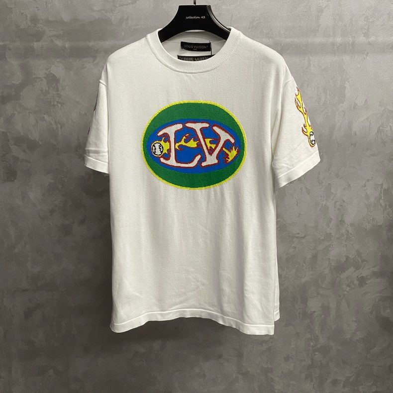Louis Vuitton Louis Vuitton 23 white knit logo short sleeves Size US XL / EU 56 / 4 - 1 Thumbnail