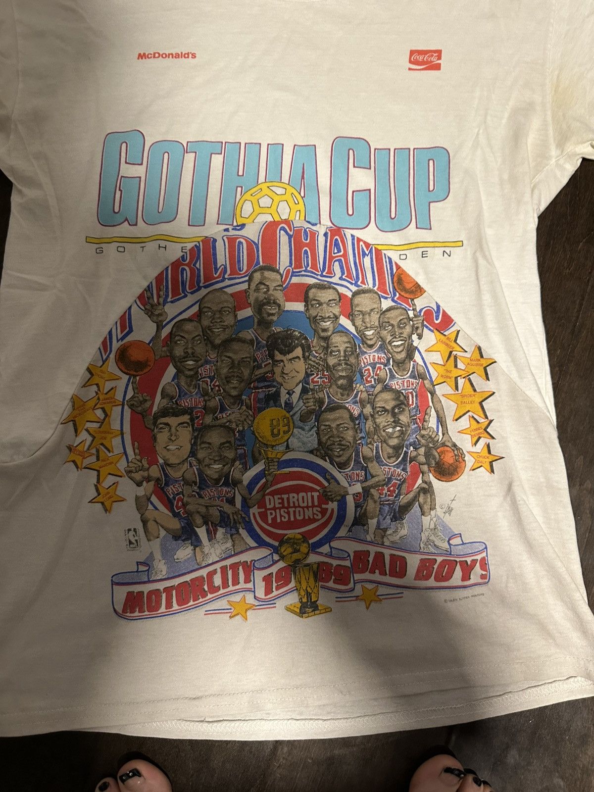 A$AP Rocky × AWGE Joshua Jamal Detroit Pistons Bad Boys Cut and Sewn Shirt L Size US L / EU 52-54 / 3 - 6 Thumbnail