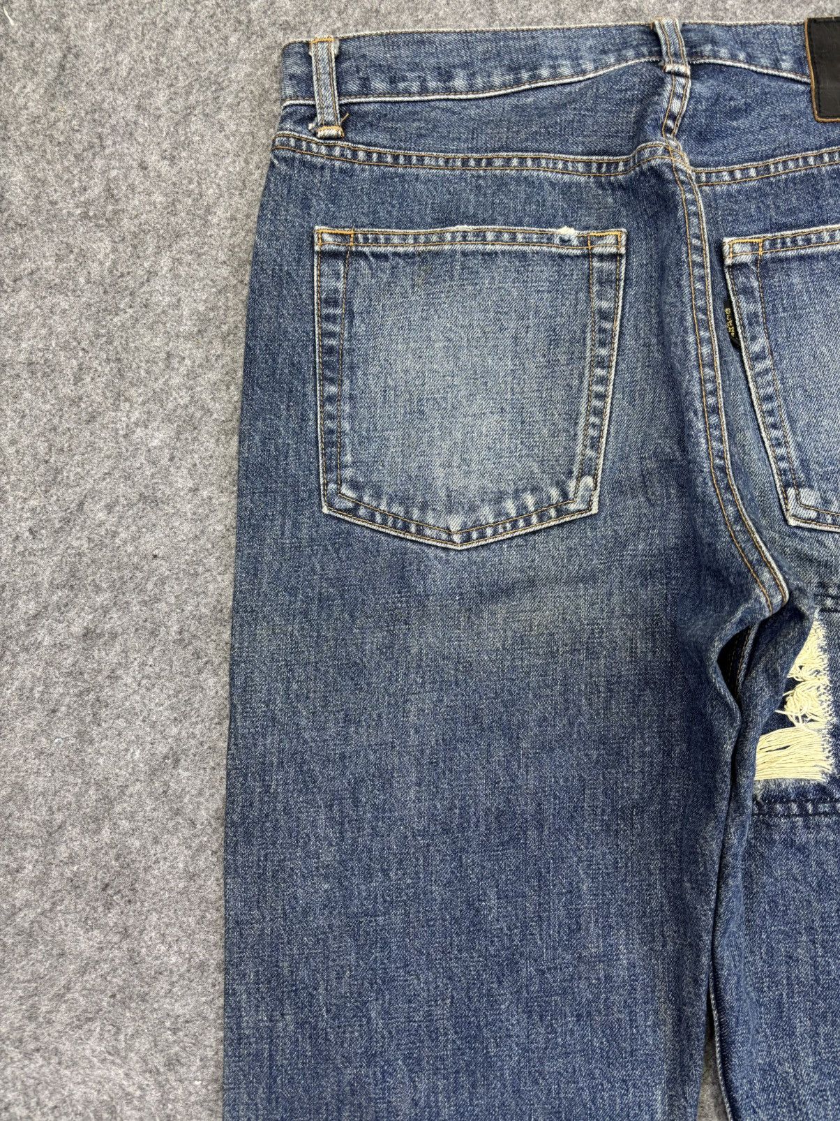 Beams Plus 💥Denim Art💥BEAMS Japan Patchwork Distressed Denim F872 Size US 31 - 11 Thumbnail