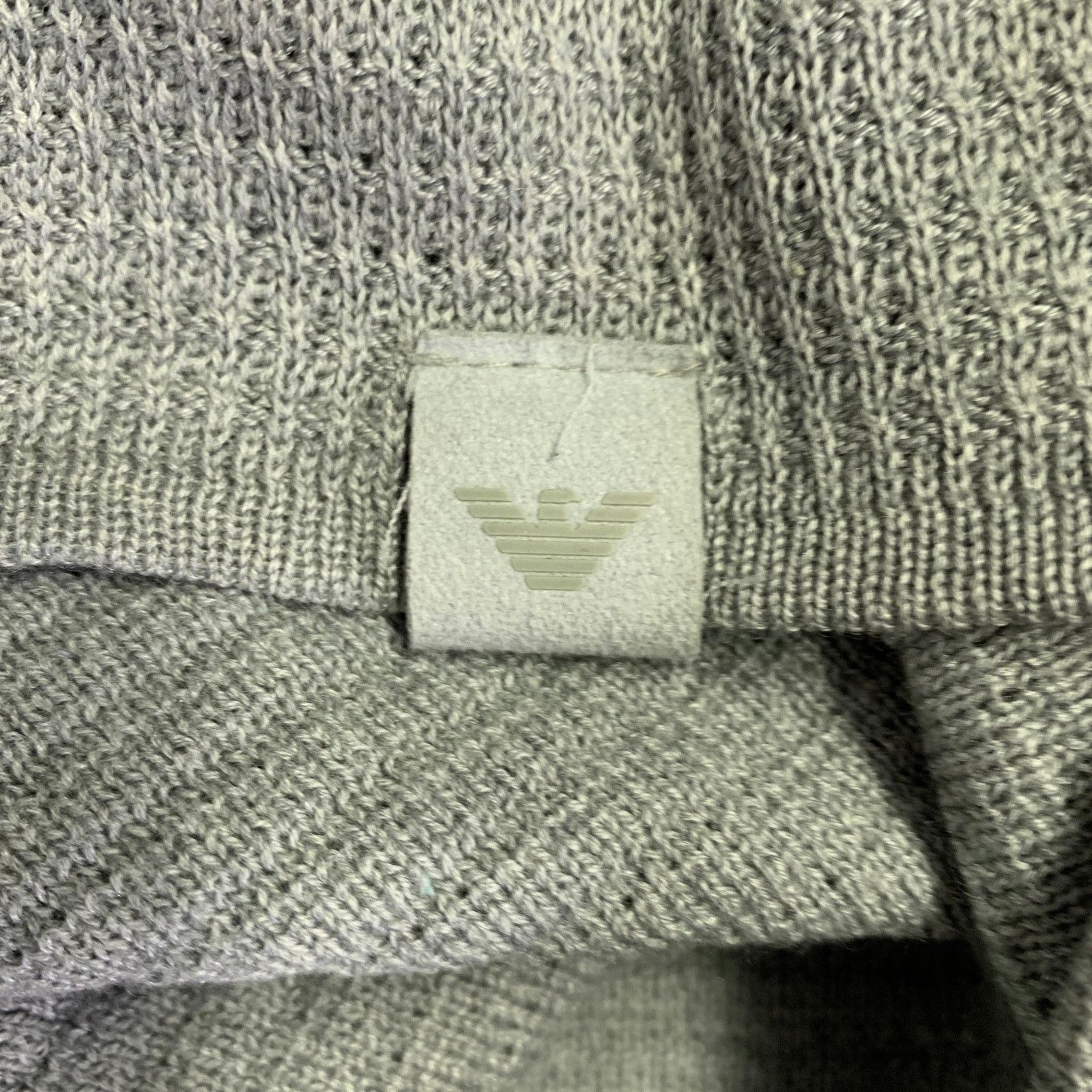 Emporio Armani EMPORIO ARMANI Size 38 Grey Waffle Knit Scoop Neck Pullover Size US S / EU 44-46 / 1 - 7 Thumbnail