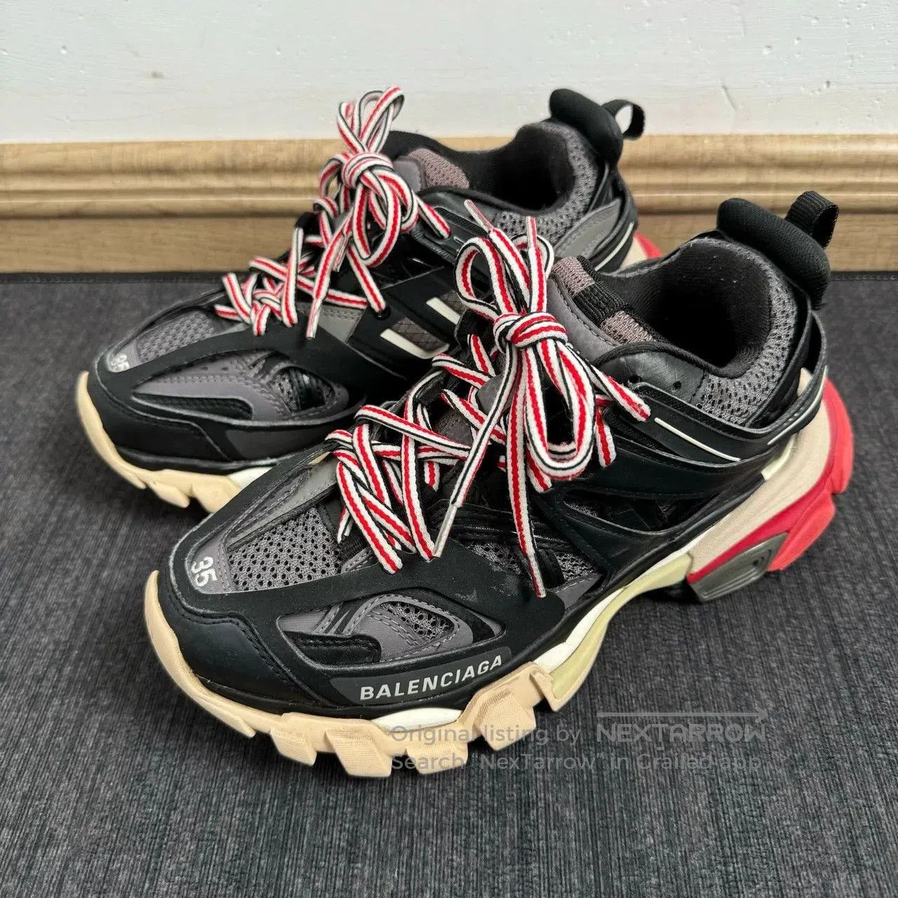 Balenciaga Balenciaga Track Sneakers Black Red Size 35. Size US 5 / EU 37 - 2 Thumbnail