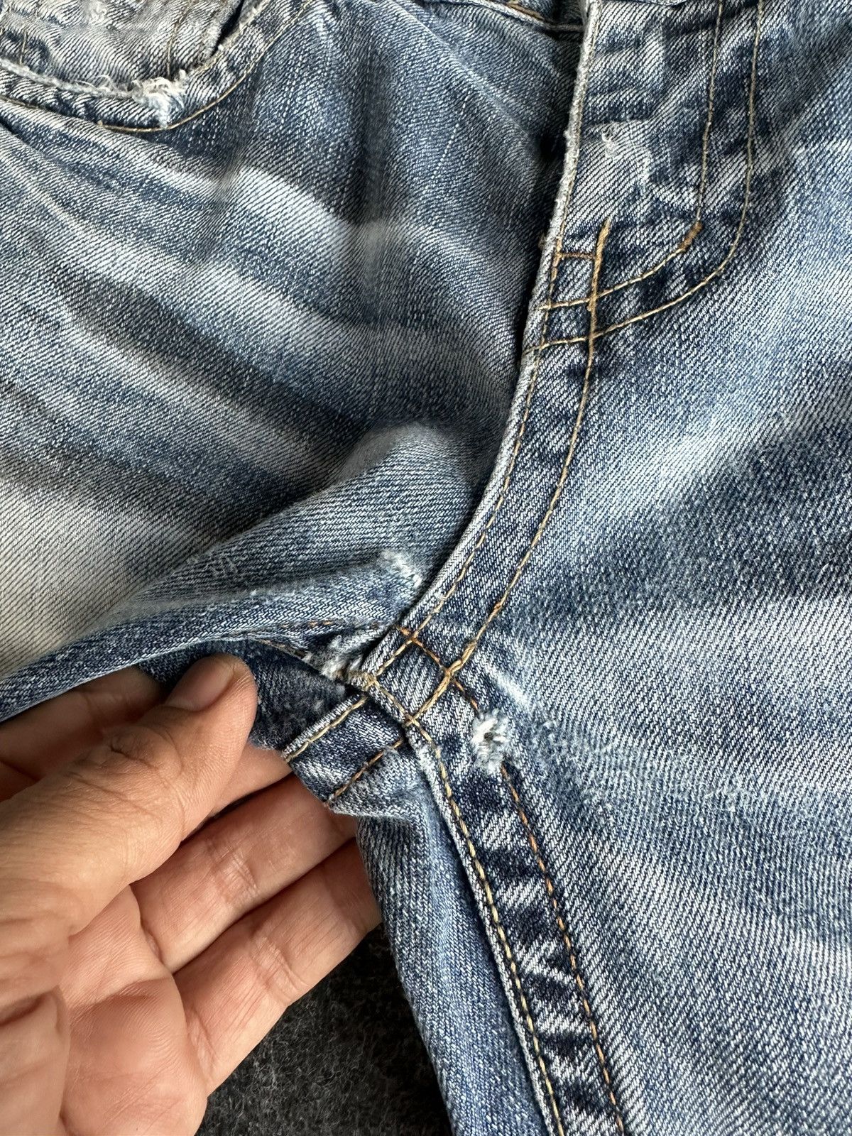 14th Addiction × Hysteric Glamour × If Six Was Nine Pasta Denim Nice Faded Distressed Denim D487 Size US 30 / EU 46 - 18 Thumbnail