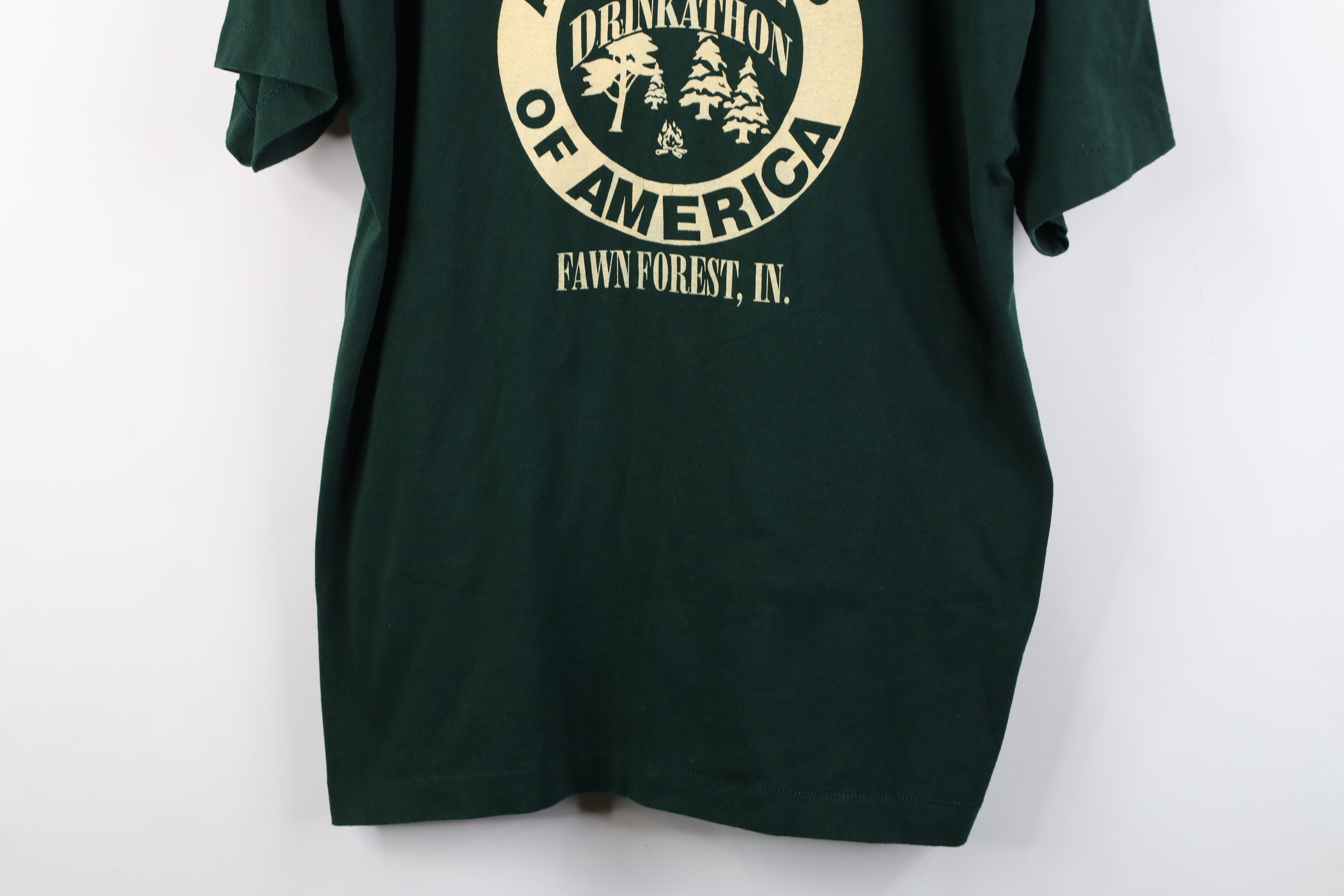 Vintage Vintage 90s of America Drinkathon Illinois T-Shirt Green USA Size US XL / EU 56 / 4 - 3 Thumbnail
