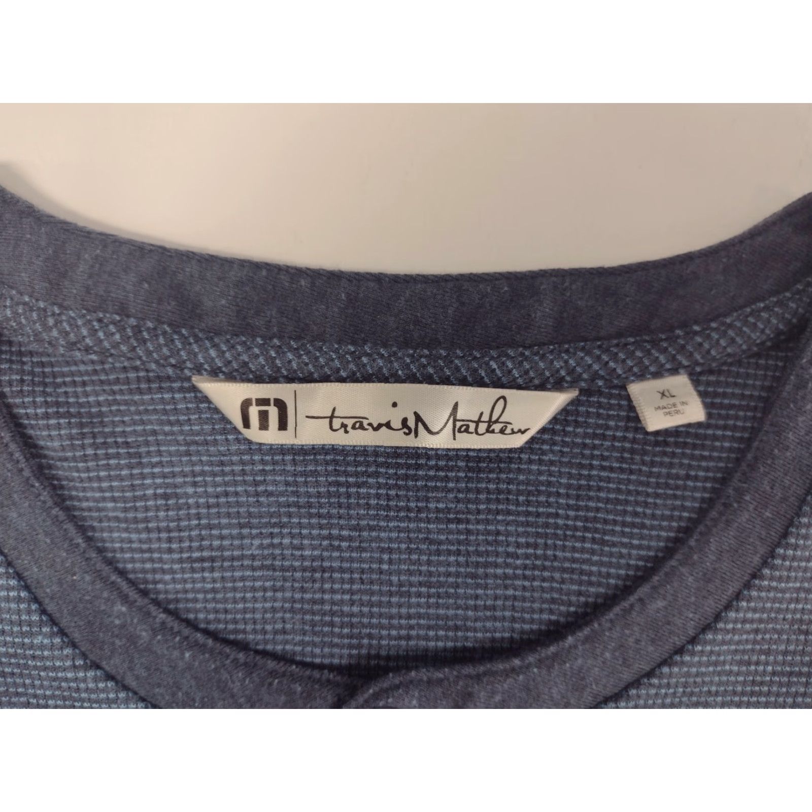 TravisMathew Travis Mathew Men's Thermal Long Sleeve 2 Button Front Shirt XL Blue Size US XL / EU 56 / 4 - 3 Thumbnail