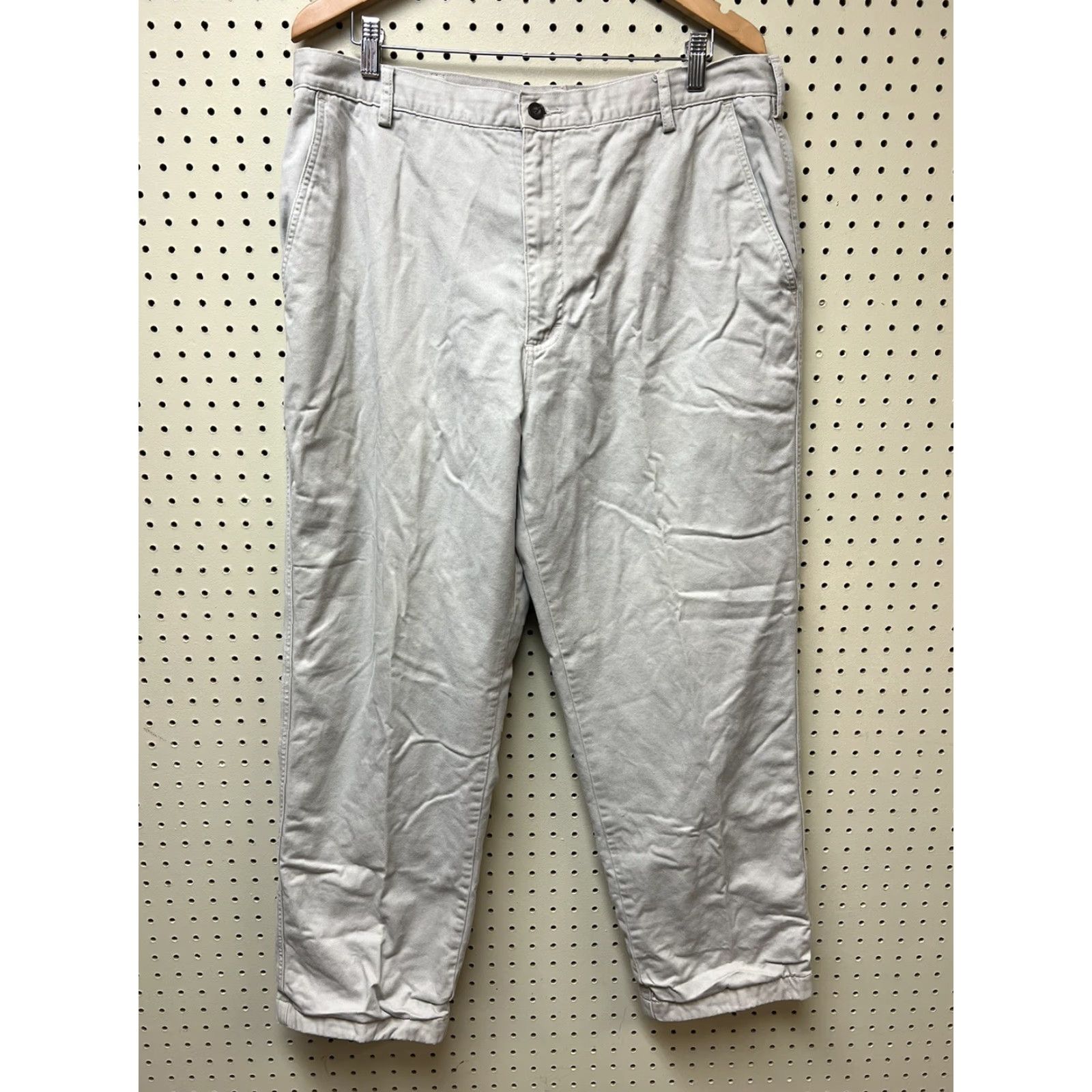 Vintage Woolrich Pants Khaki Tan Plaid Flannel Lined Men's 36x30 Flat Front Workwear 5-Pocket Design Zip Button Beige Cotton Size US 36 / EU 52 - 2 Thumbnail