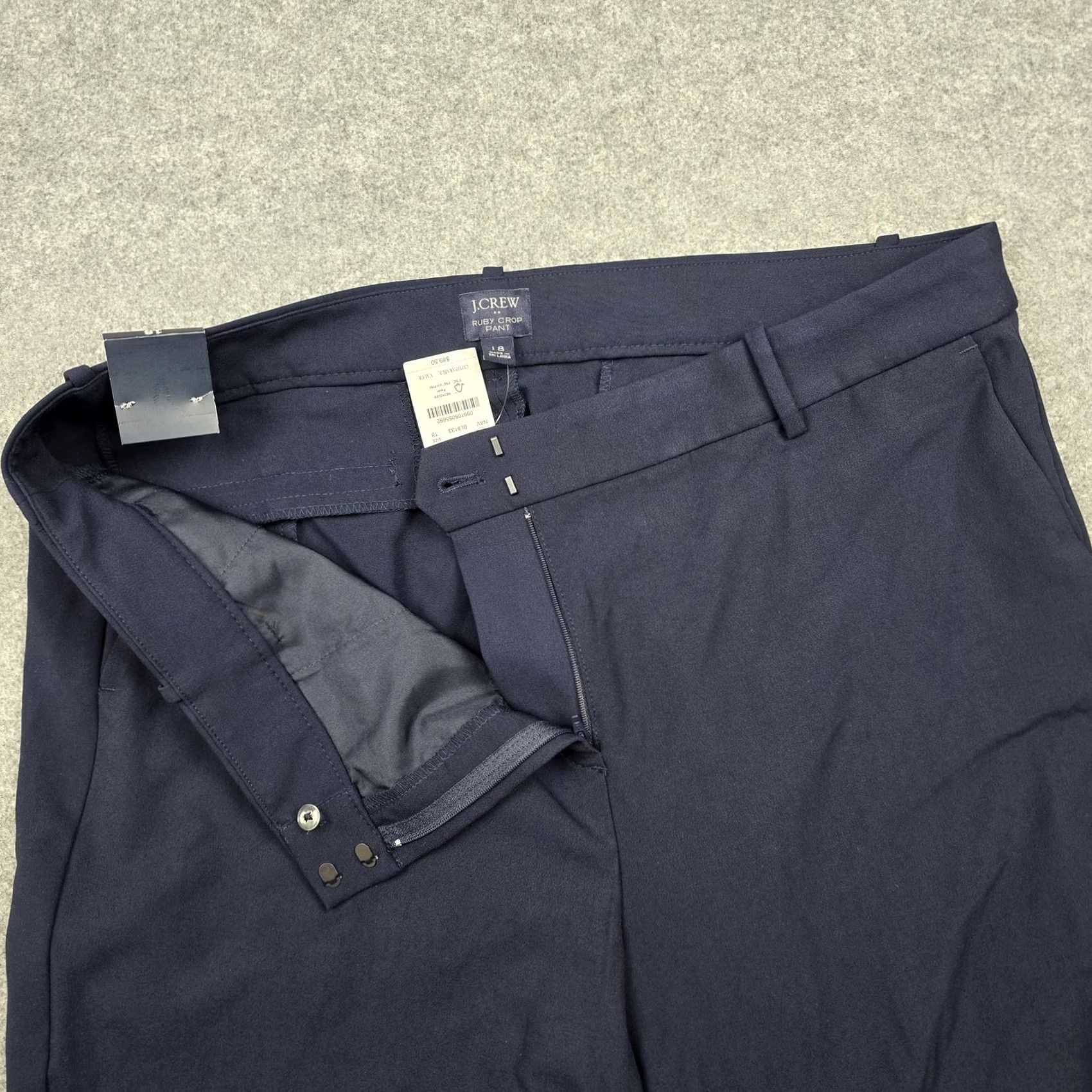 J.Crew J Crew Pants Womens 18 Navy Blue Twill Crop Stretch Dress Career Work Ruby New Size 40" / US 18 - 5 Thumbnail