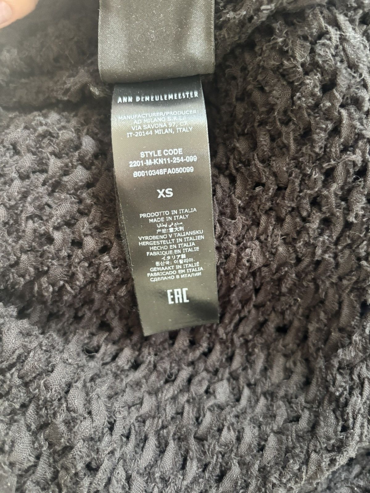 Ann Demeulemeester ANN DEMEULEMEESTER BLACK KNIT SWEATER Size US M / EU 48-50 / 2 - 4 Thumbnail