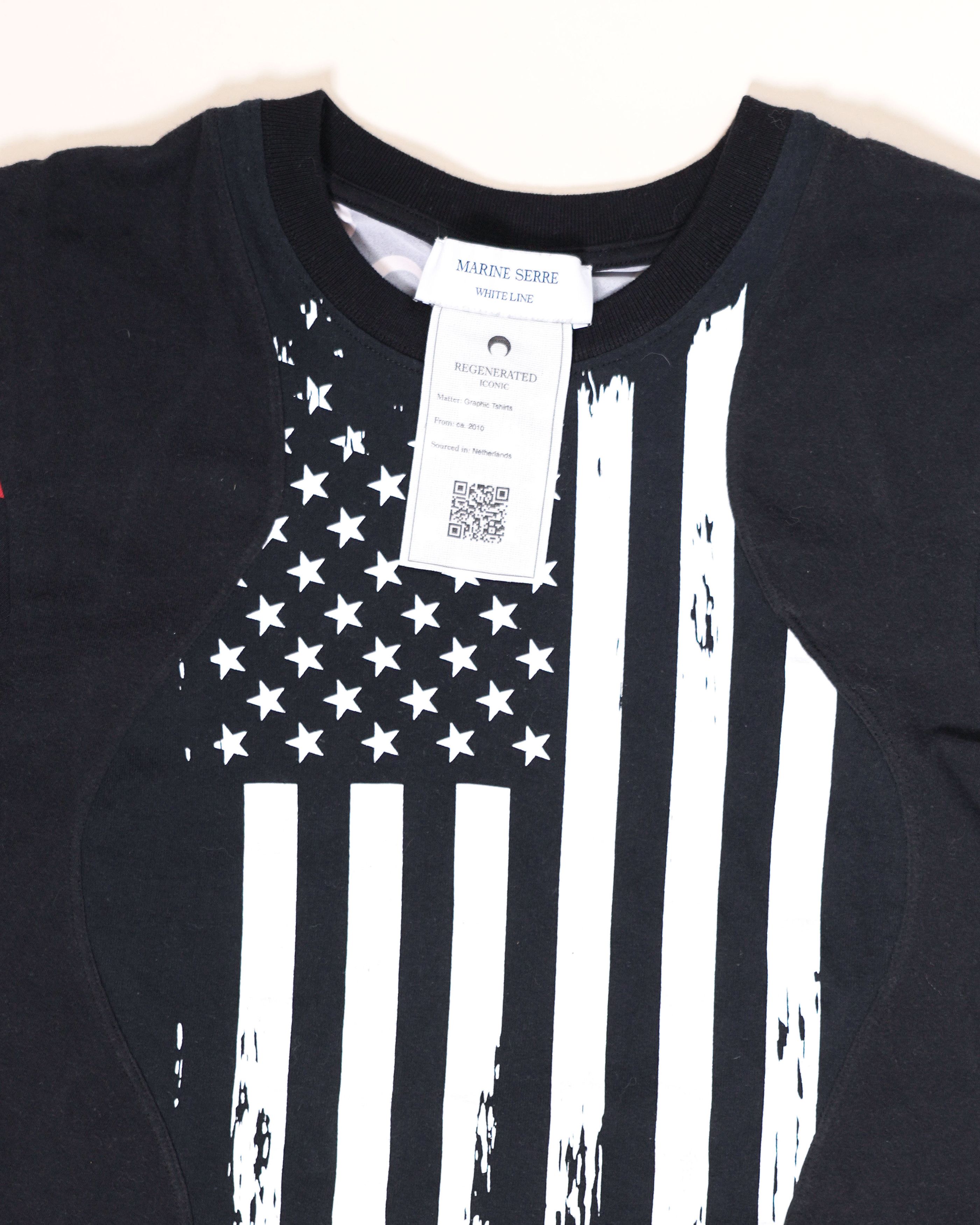 Marine Serre White Line Regenerated Baby Tee Size L / US 10 / IT 46 - 3 Thumbnail
