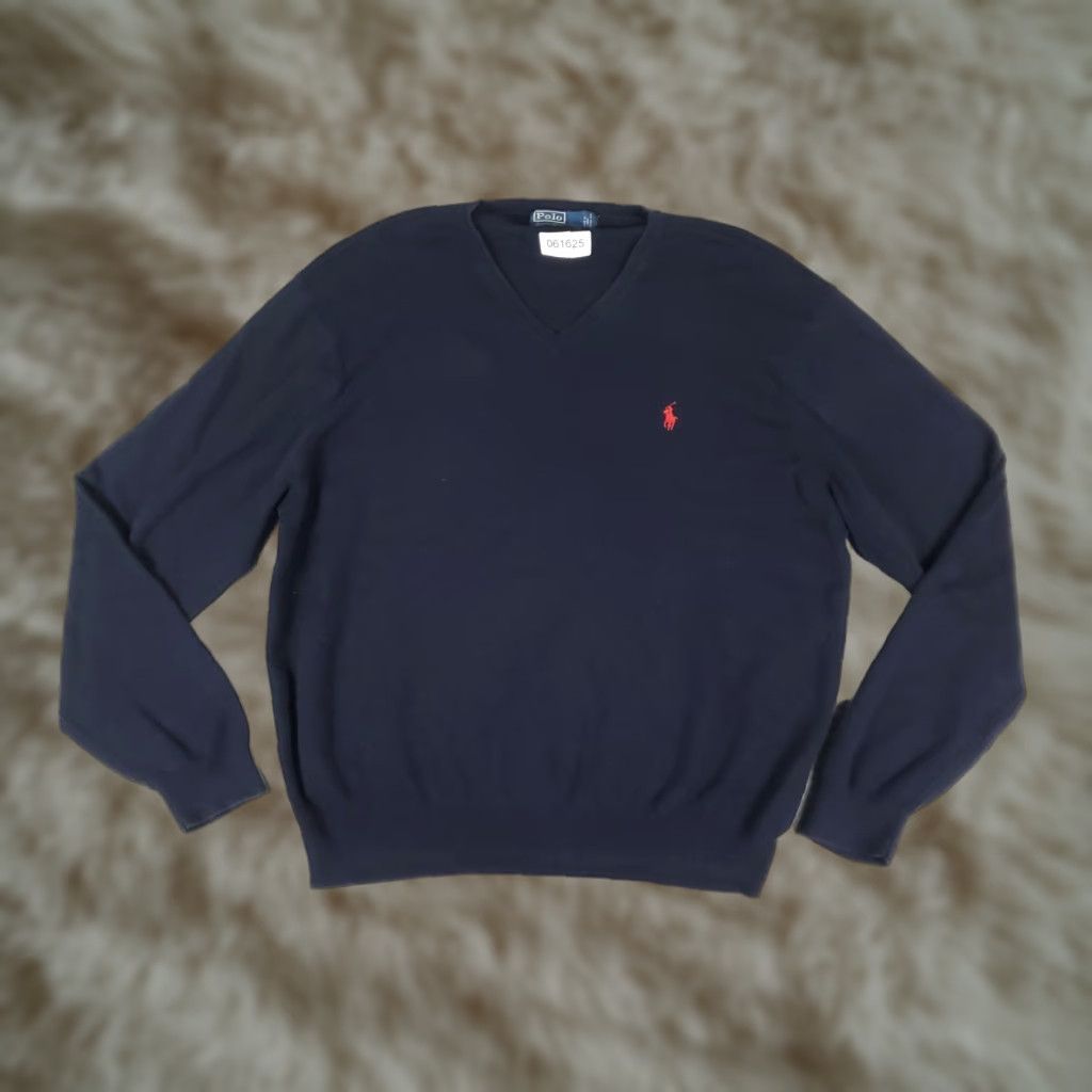 Ralph Lauren VINTAGE Ralph Lauren Sweater Men 2XL Blue Cotton Crew Neck Pullover Knit Casual Size US XXL / EU 58 / 5 - 1 Thumbnail