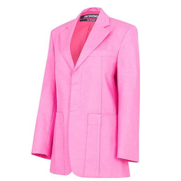 Jacquemus o1g2r1mq1024 Oversized Jacket in Pink Size XXS / US 00 / IT 34 - 3 Thumbnail