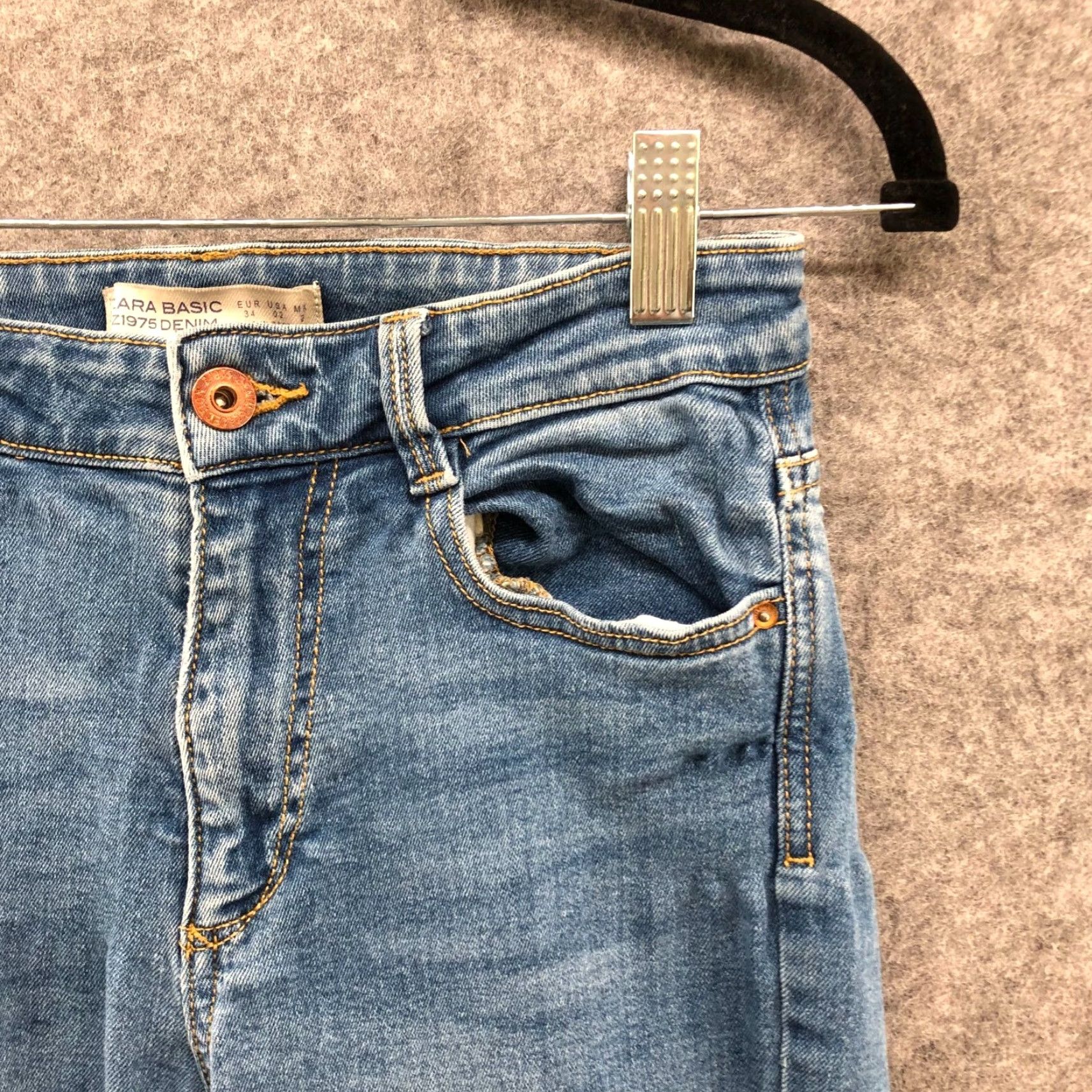 Zara Zara Skinny Jeans 2 Mid Rise Stretch Medium Wash Z1975 Womens Size 26" / US 2 / IT 38 - 5 Thumbnail