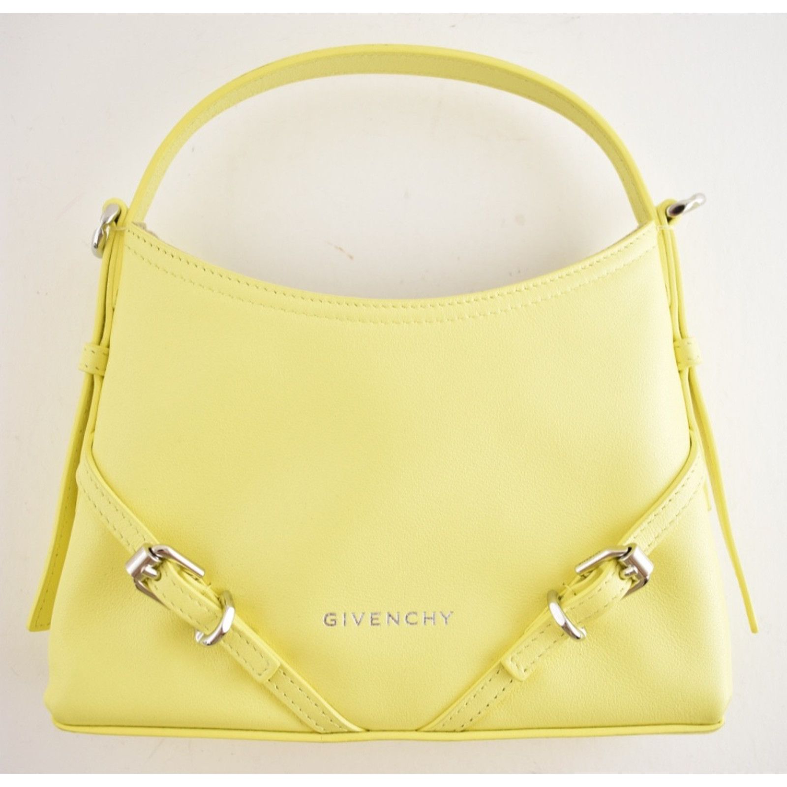Givenchy Givenchy Voyou Nano Yellow Shiny Leather Crossbody Bag Size ONE SIZE - 6 Thumbnail
