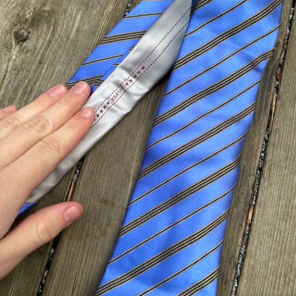 Ermenegildo Zegna Vintage 100% Silk Ermenegildo Zegna Silver Label Striped Ti Size ONE SIZE - 4 Thumbnail