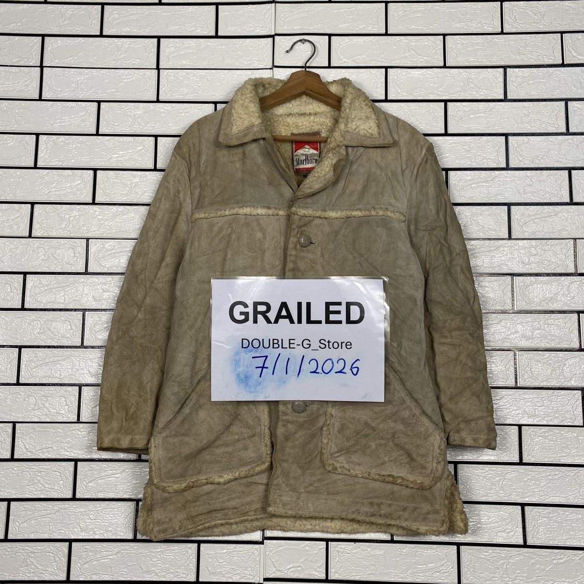 Marlboro 📌Vintage Marlboro Sherpa Genuine Leather Jacket Workwear Size US M / EU 48-50 / 2 - 1 Thumbnail