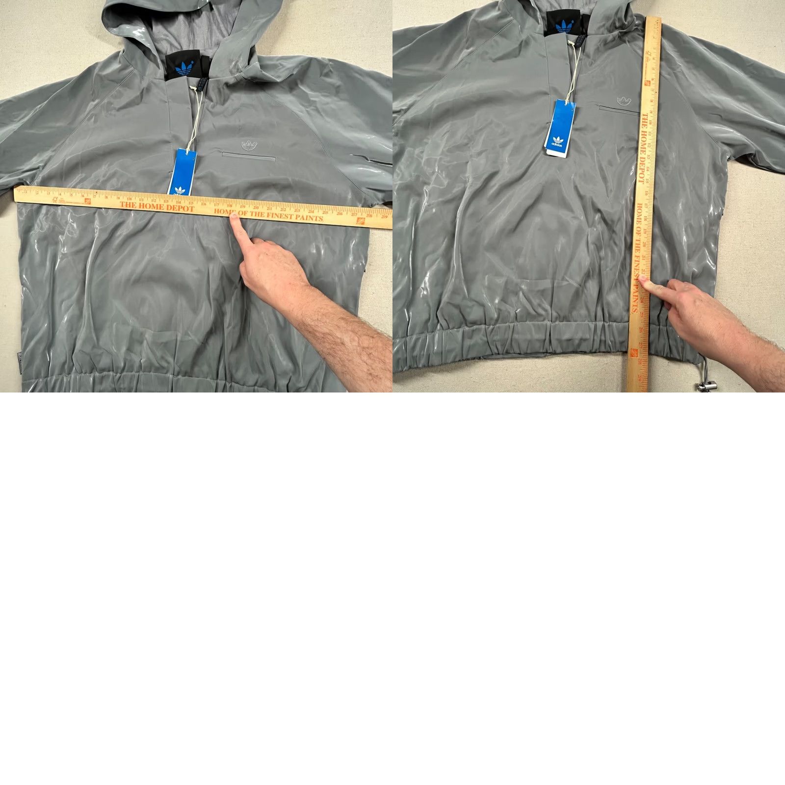 Adidas Adidas Hoodie Mens XL Blue Version Halfzip High Shine Faux Leather Water Resist Hoodie Size US XL / EU 56 / 4 - 9 Thumbnail