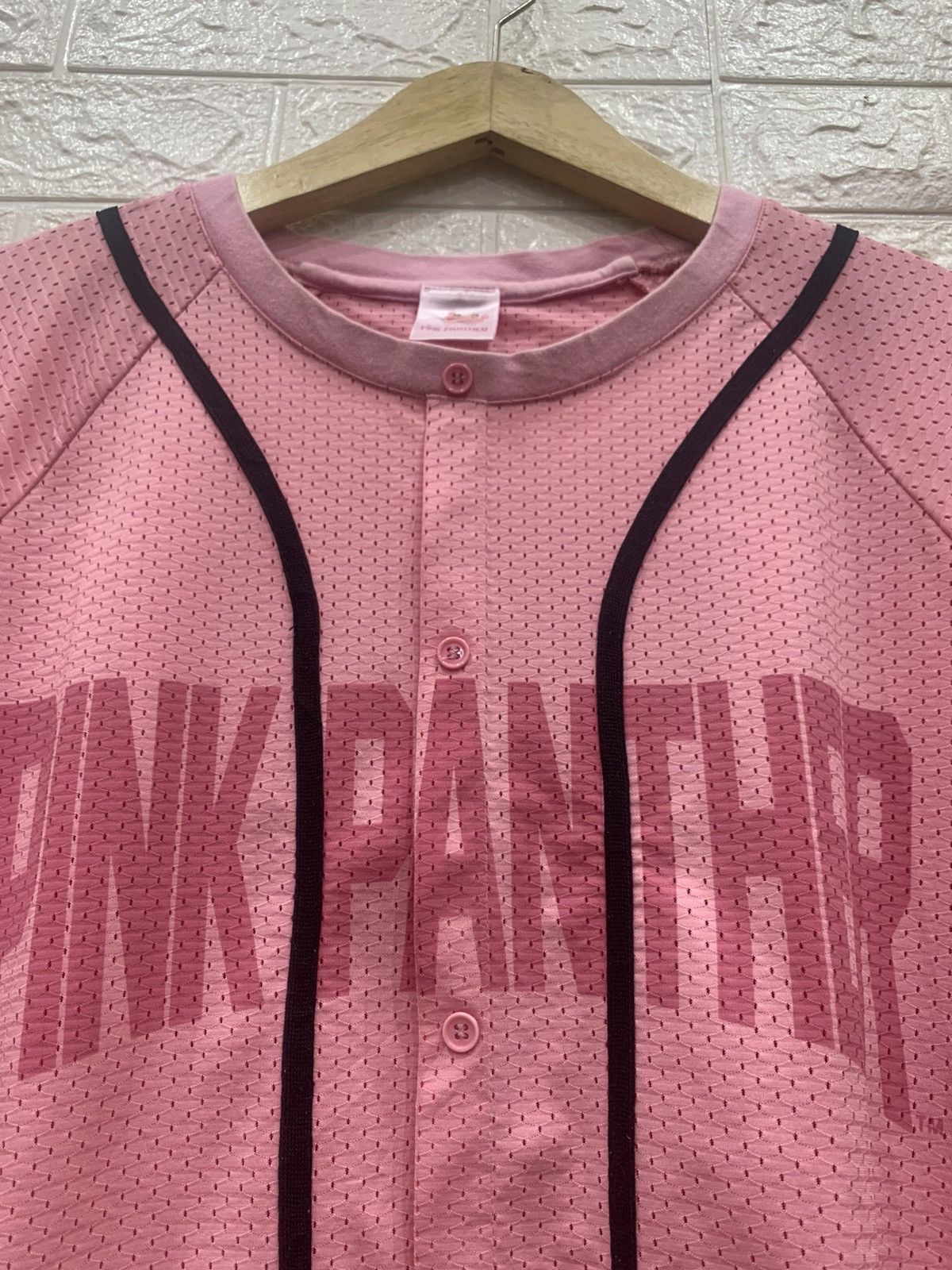 Cartoon Network 💗RARE💗 Pink Panther pull over mesh baseball jersey Size US L / EU 52-54 / 3 - 7 Thumbnail