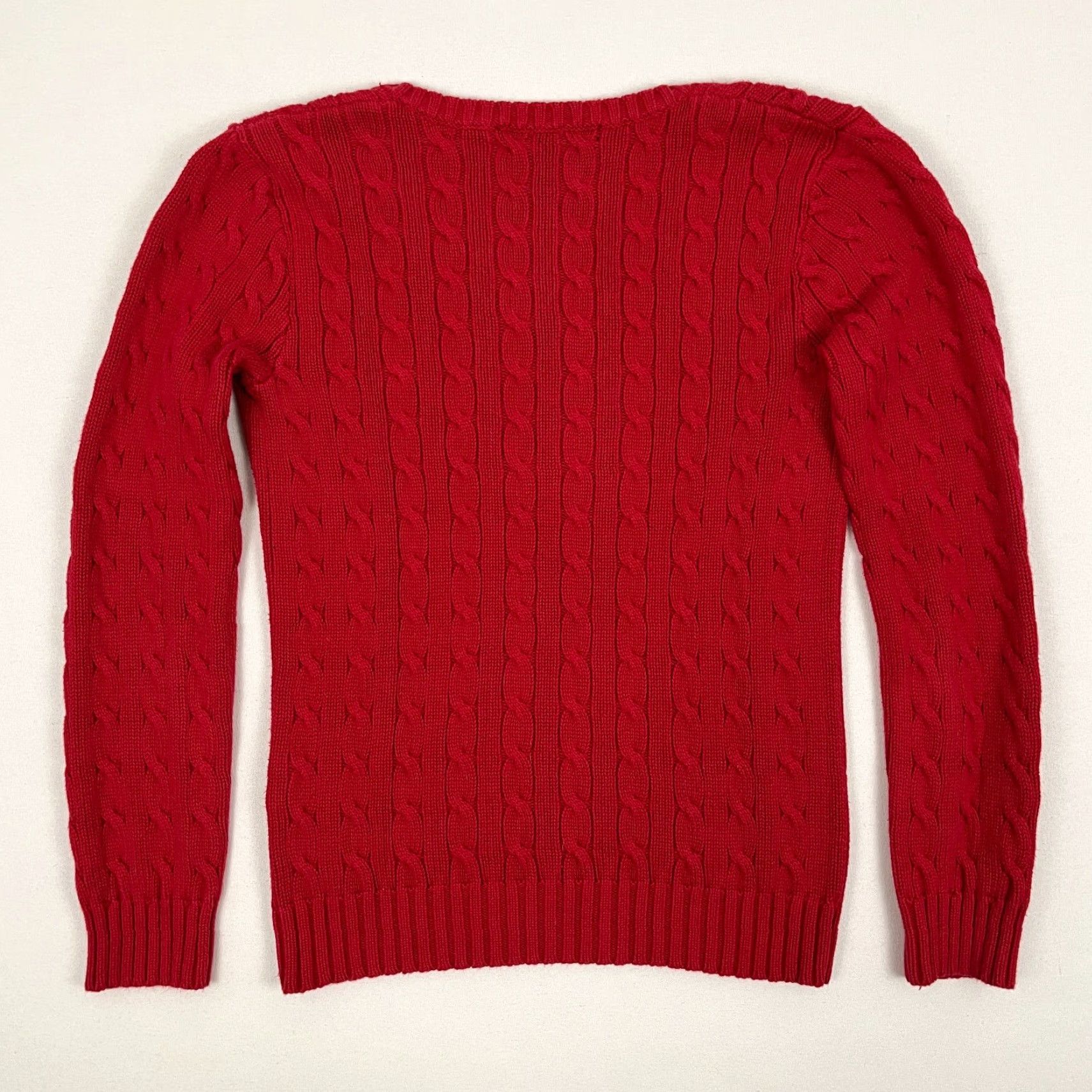 Polo Ralph Lauren VINTAGE Ralph Lauren Sport Sweater Womens M Red Cable Knit Jumper Preppy Academia Size M / US 6-8 / IT 42-44 - 7 Thumbnail