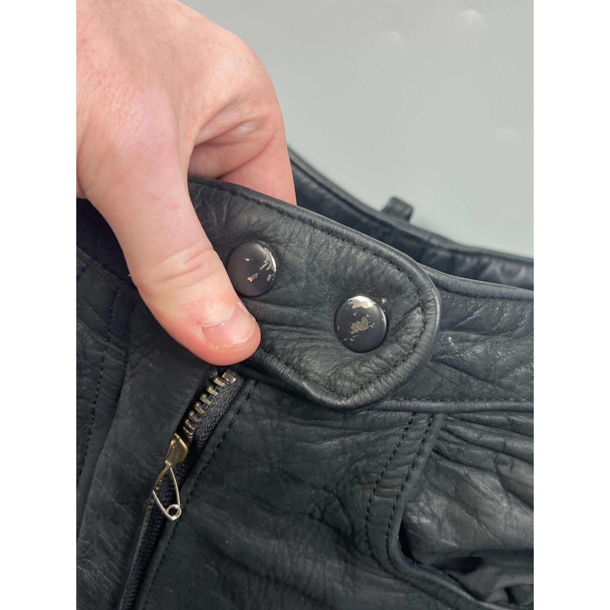 Vintage Vintage Leather Biker Pants (Y0747) Size US 32 / EU 48 - 5 Thumbnail