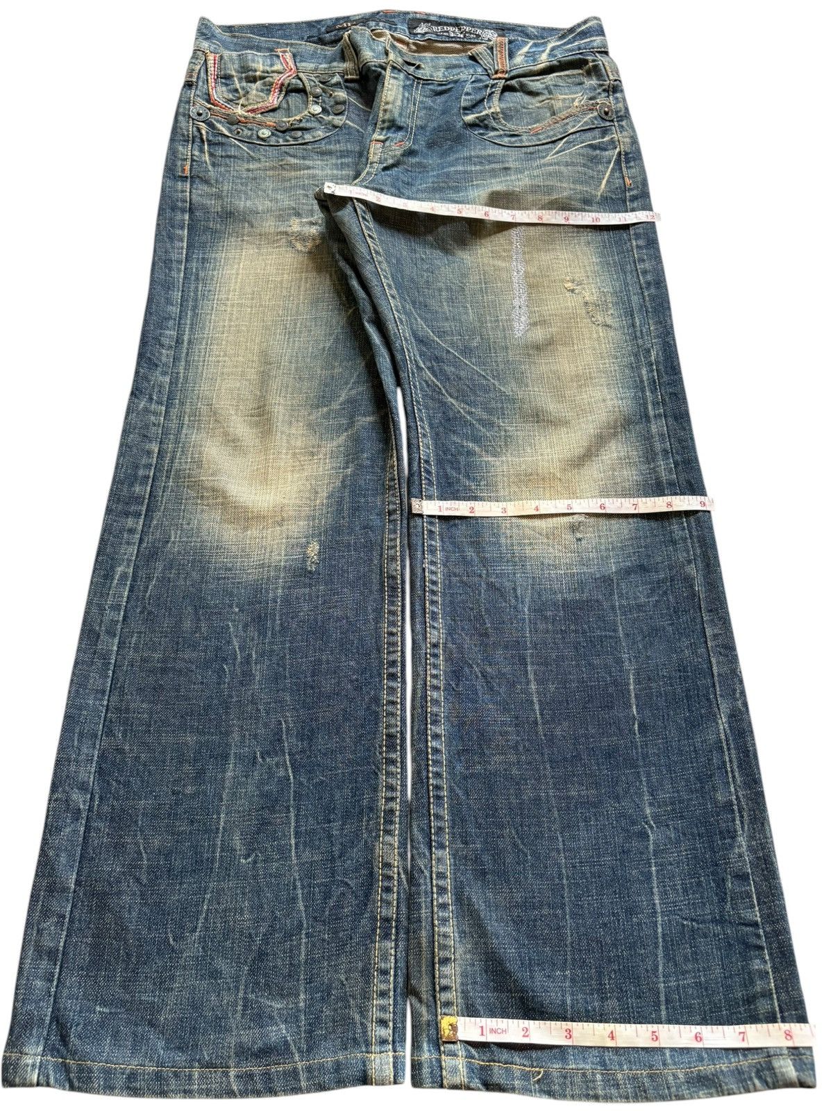 Hysteric Glamour Vintage Red Pepper Rusty Mud Wash Distress Baggy Jeans Size US 34 / EU 50 - 14 Thumbnail