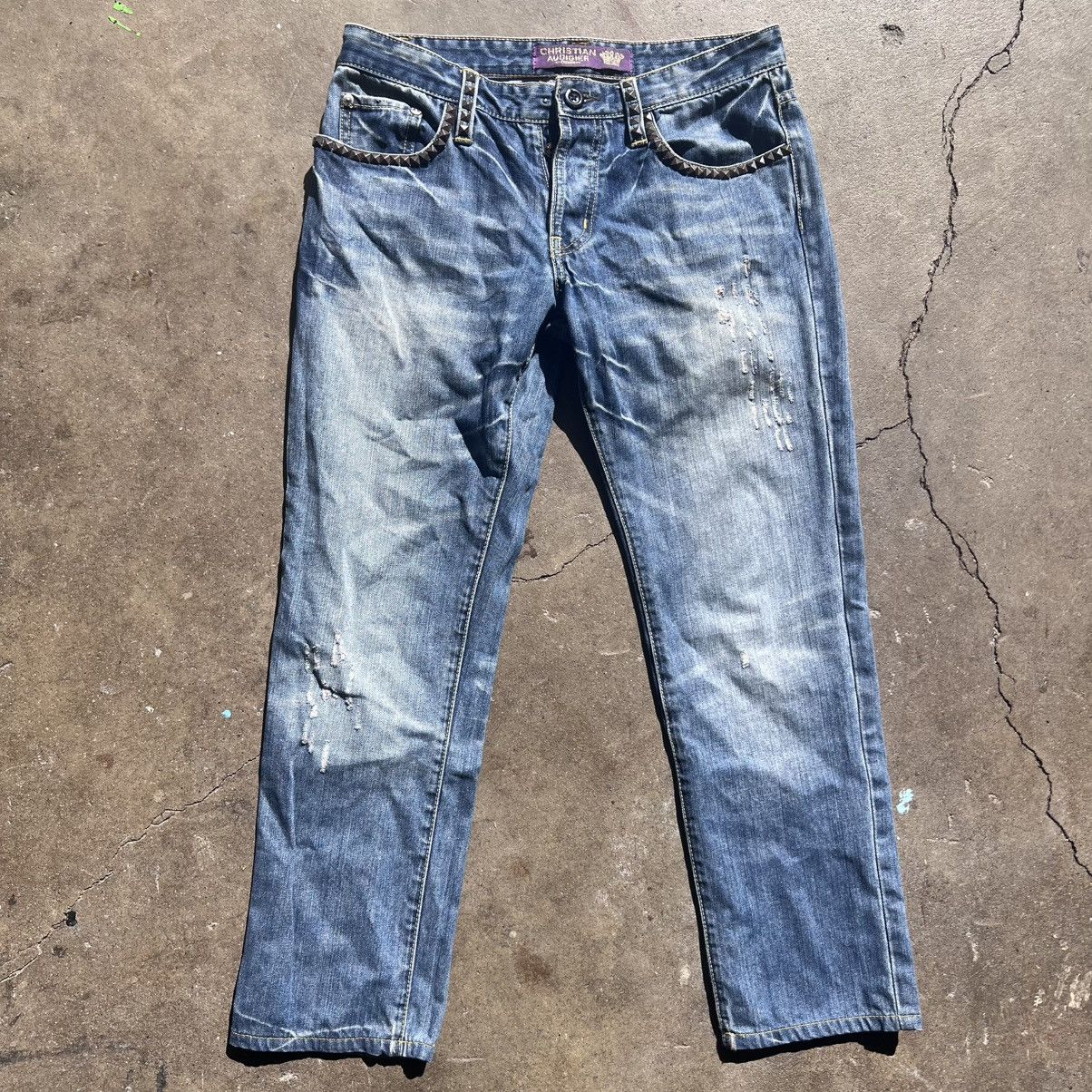 Christian Audigier Christian Audigier Embroidered Denim Size US 31 - 2 Thumbnail
