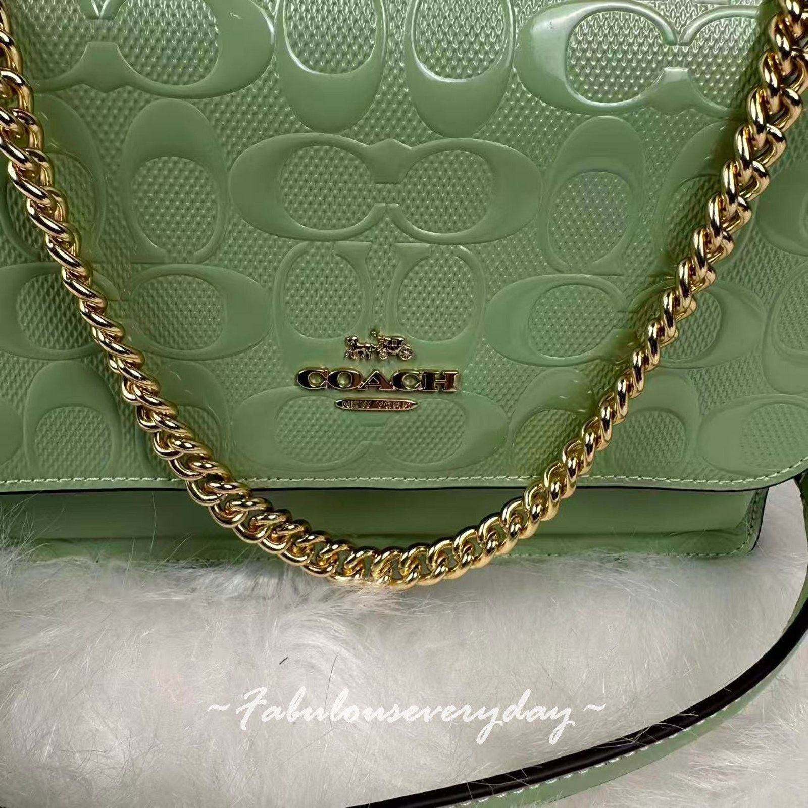 Coach Coach Klare Crossbody Bag Signature Leather/Gold/Pale Green Size ONE SIZE - 5 Thumbnail