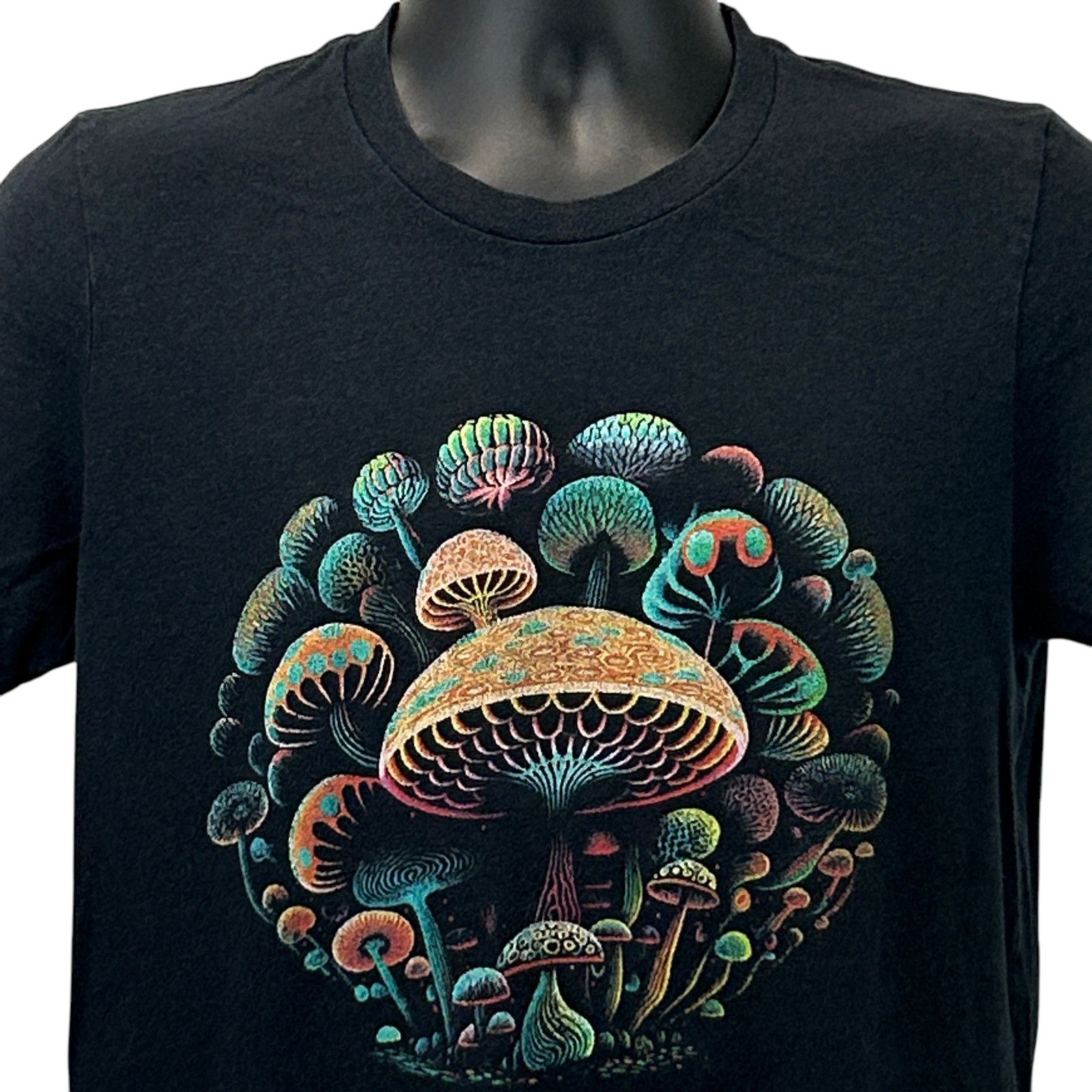 Canvas Magic Mushrooms T Shirt Shrooms Art Short Sleeve Tee Black M Size US M / EU 48-50 / 2 - 1 Thumbnail