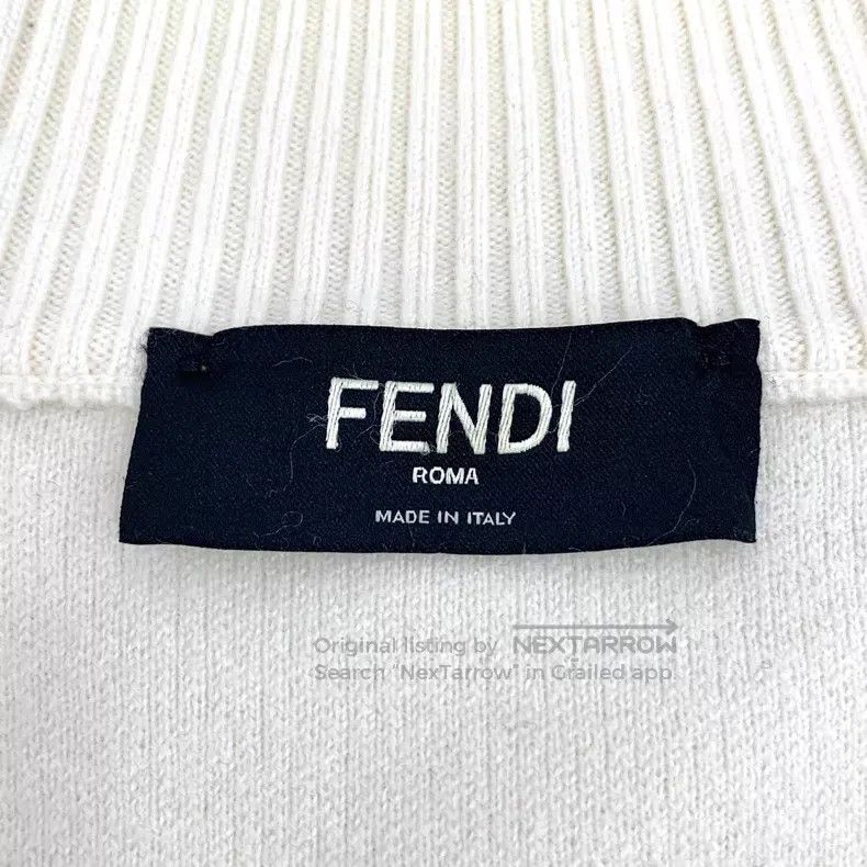 Fendi Fendi Beige Side Logo Striped Wool Zip-Up Hooded Long Slee Size US M / EU 48-50 / 2 - 5 Thumbnail
