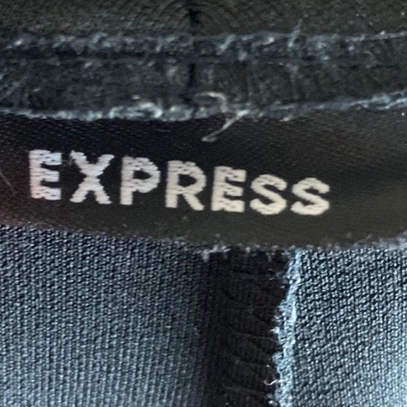 Express Express Womens Pants Black Mid Rise Cuffed Flared Leg Stretch 9/10 Regular Size 24" / US 00 / IT 34 - 4 Thumbnail