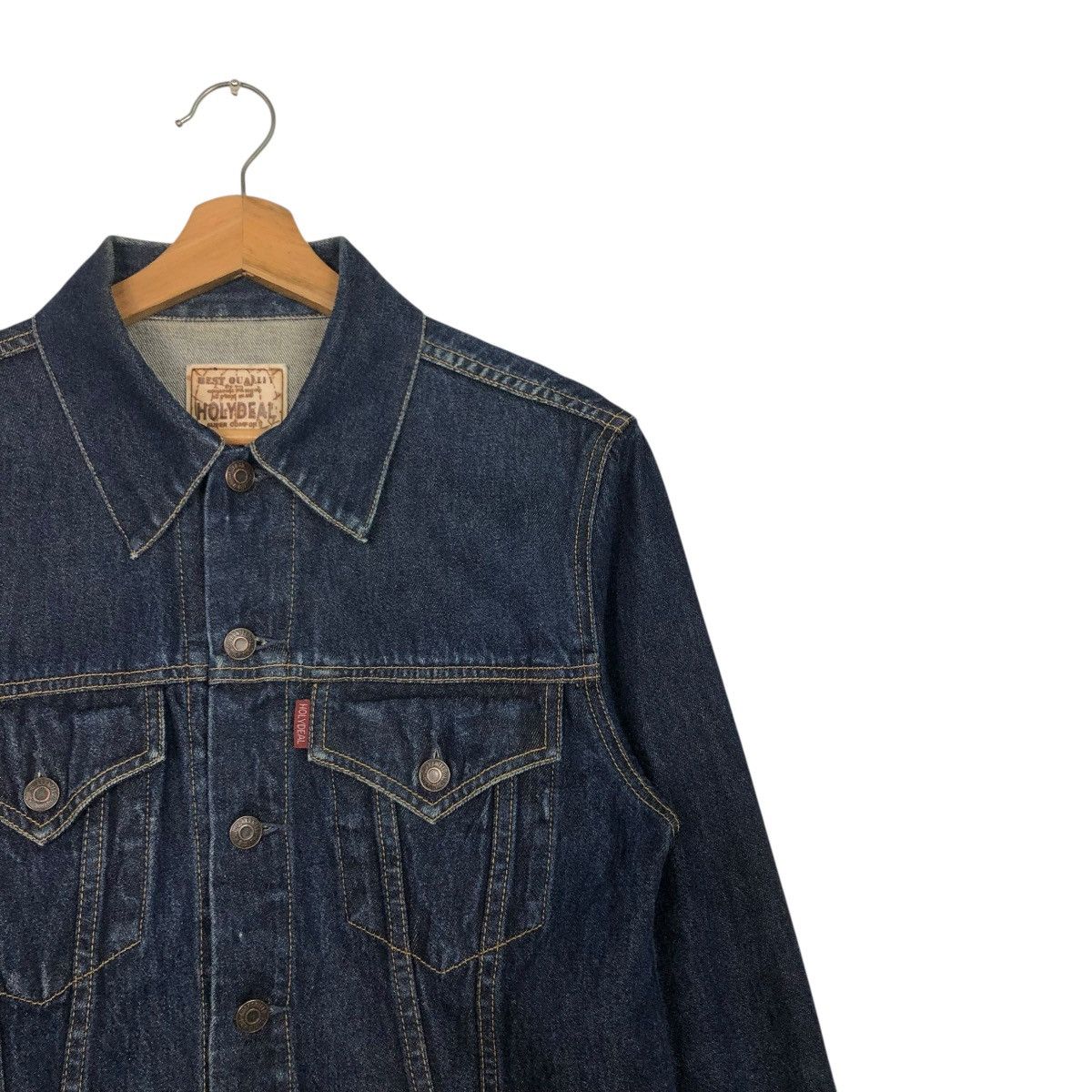 Hysteric Glamour 🔥VINTAGE TRUCKER DENIM JACKET HOLYDEAL CAFE RACER STYLE Size US L / EU 52-54 / 3 - 8 Thumbnail