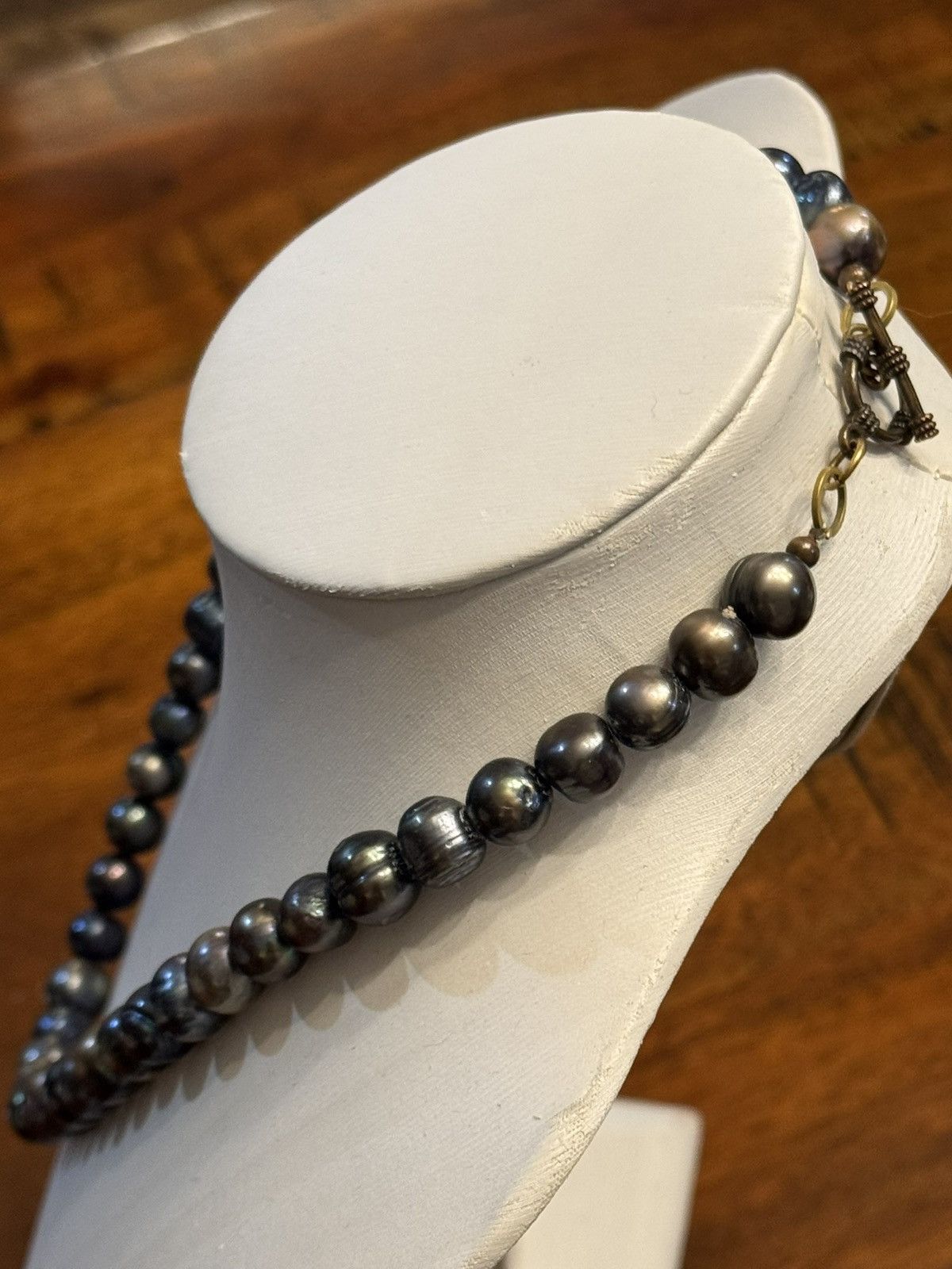 Jewelry Baroque Black Tahitian Natural Pearl Strand Necklace Size 30 - 14 Thumbnail