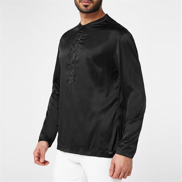 Tom Ford o1g2r1mq0724 Silk Henley Shirts in Black Size US S / EU 44-46 / 1 - 5 Thumbnail
