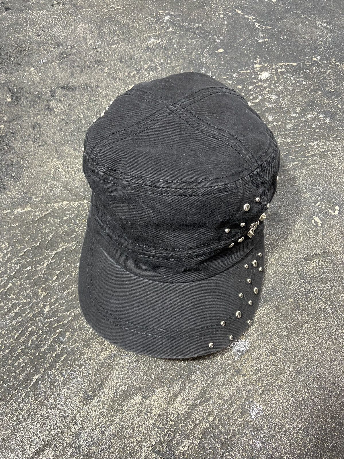 Japanese Brand Vintage Cadet Hat Punk Studded Poem Y2K Style Size ONE SIZE - 7 Thumbnail