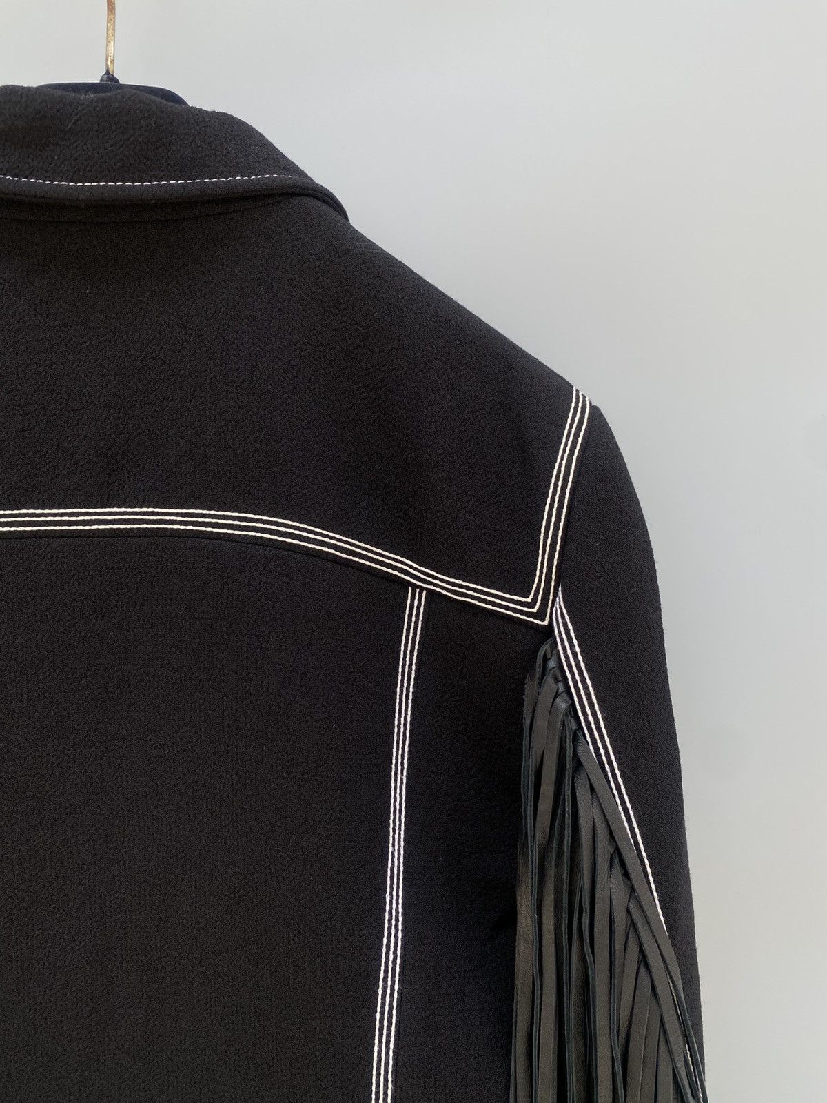 Other Fall 2016- Fausto Puglisi- Leather Fringe Wool Jacket Size M / US 6-8 / IT 42-44 - 14 Thumbnail