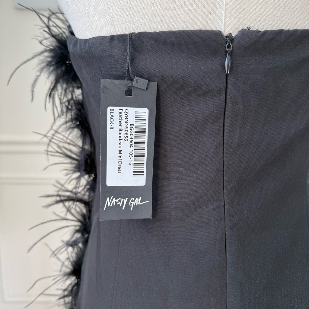 Nasty Gal NWT Nasty Gal Feather Bandeau Mini Dress $118 4 Size S / US 4 / IT 40 - 4 Thumbnail
